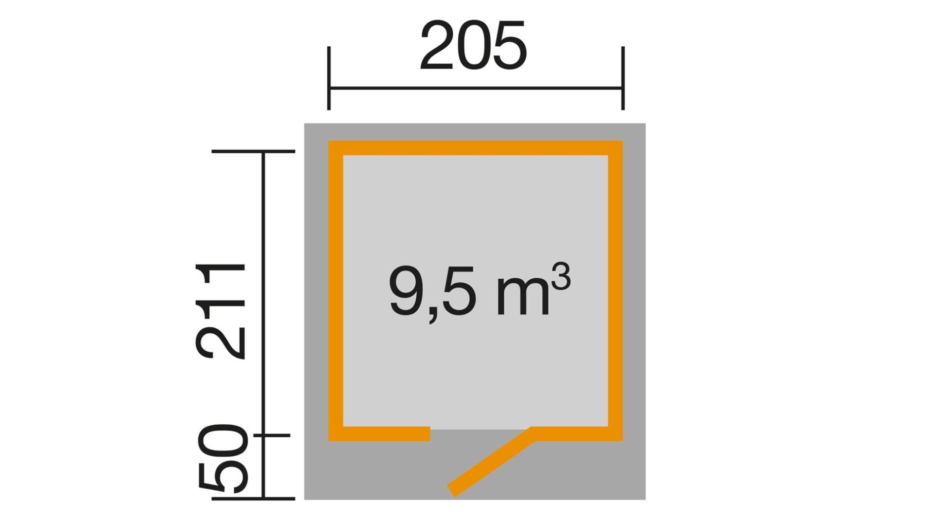 weka Design-Gartenhaus wekaLine 172 2,5x2,8m