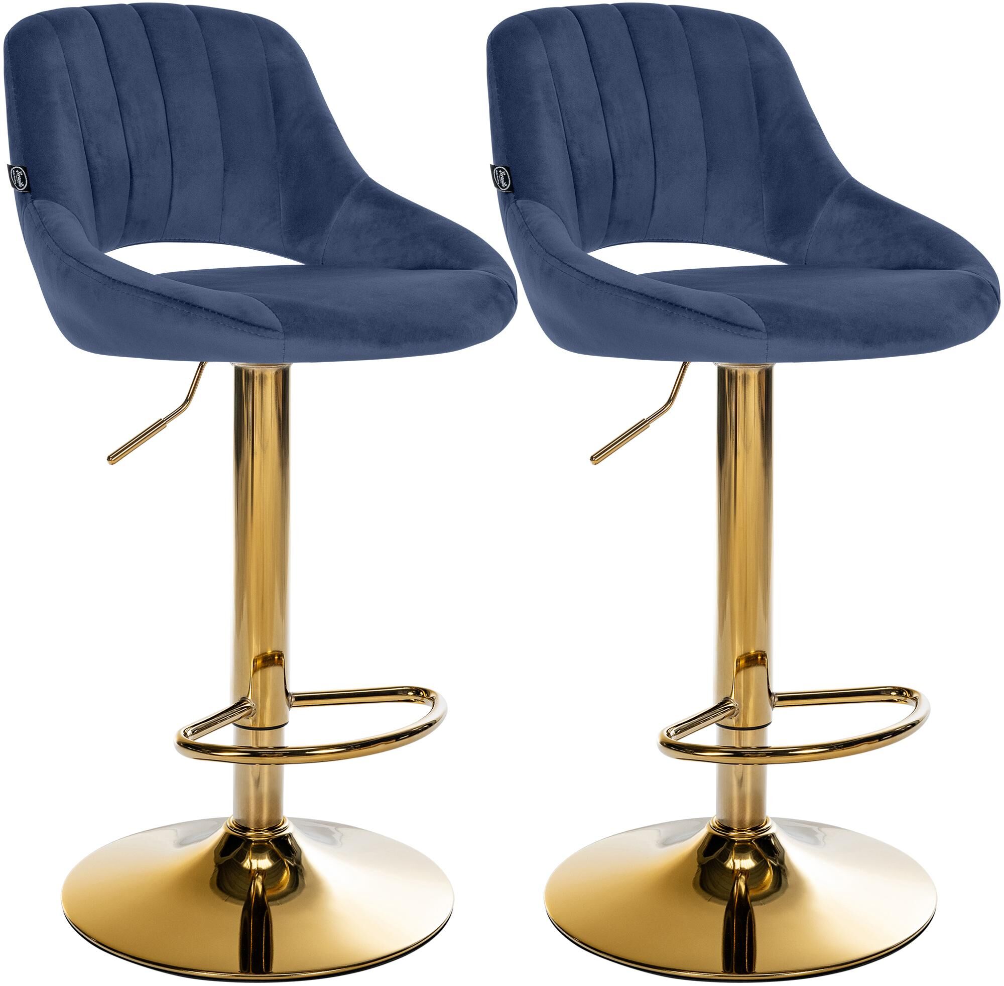 2er Set Barhocker Milet Samt G, blau