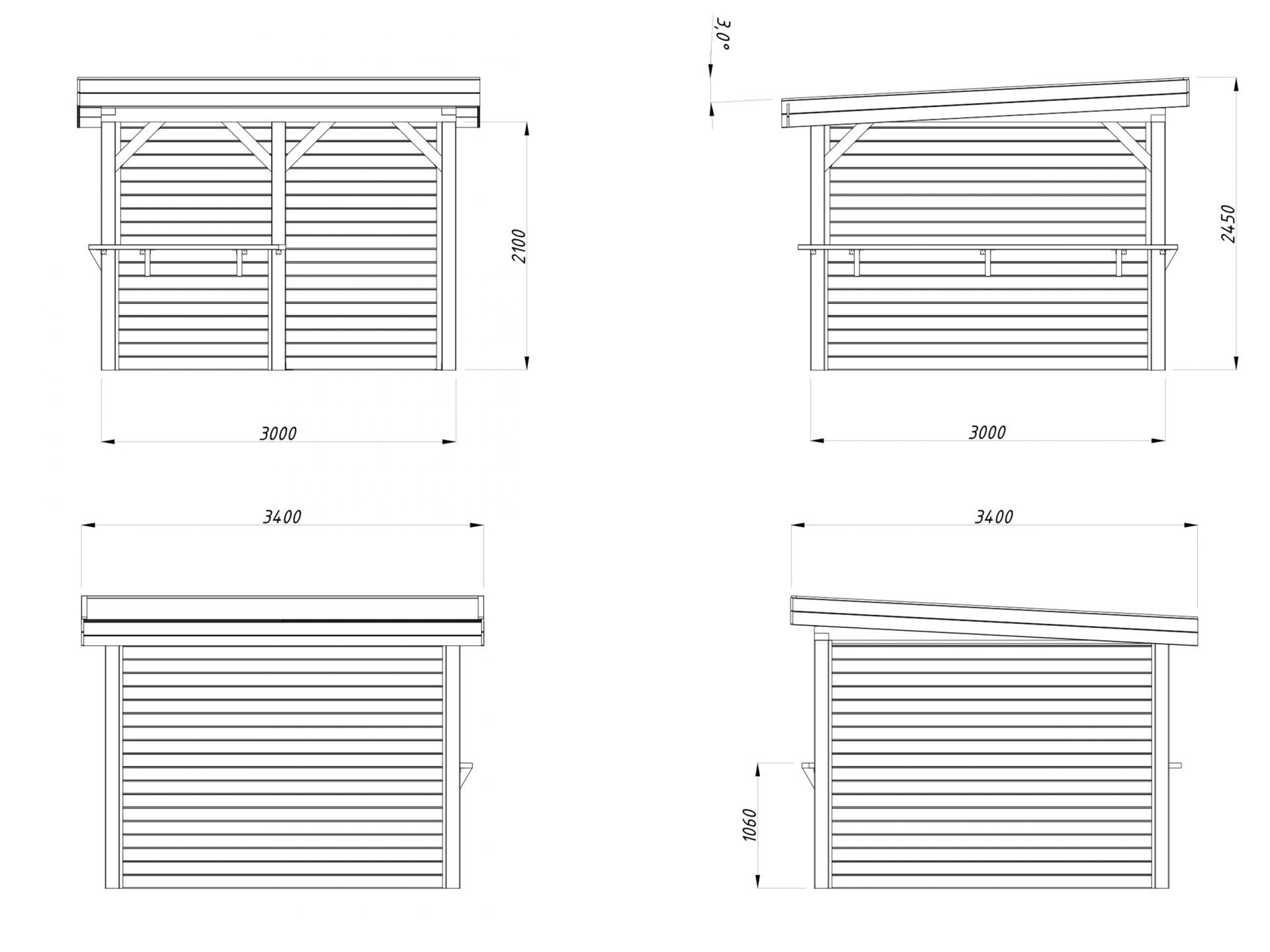 Palmako Pavillon Lenna 8,3 m2 Set 303