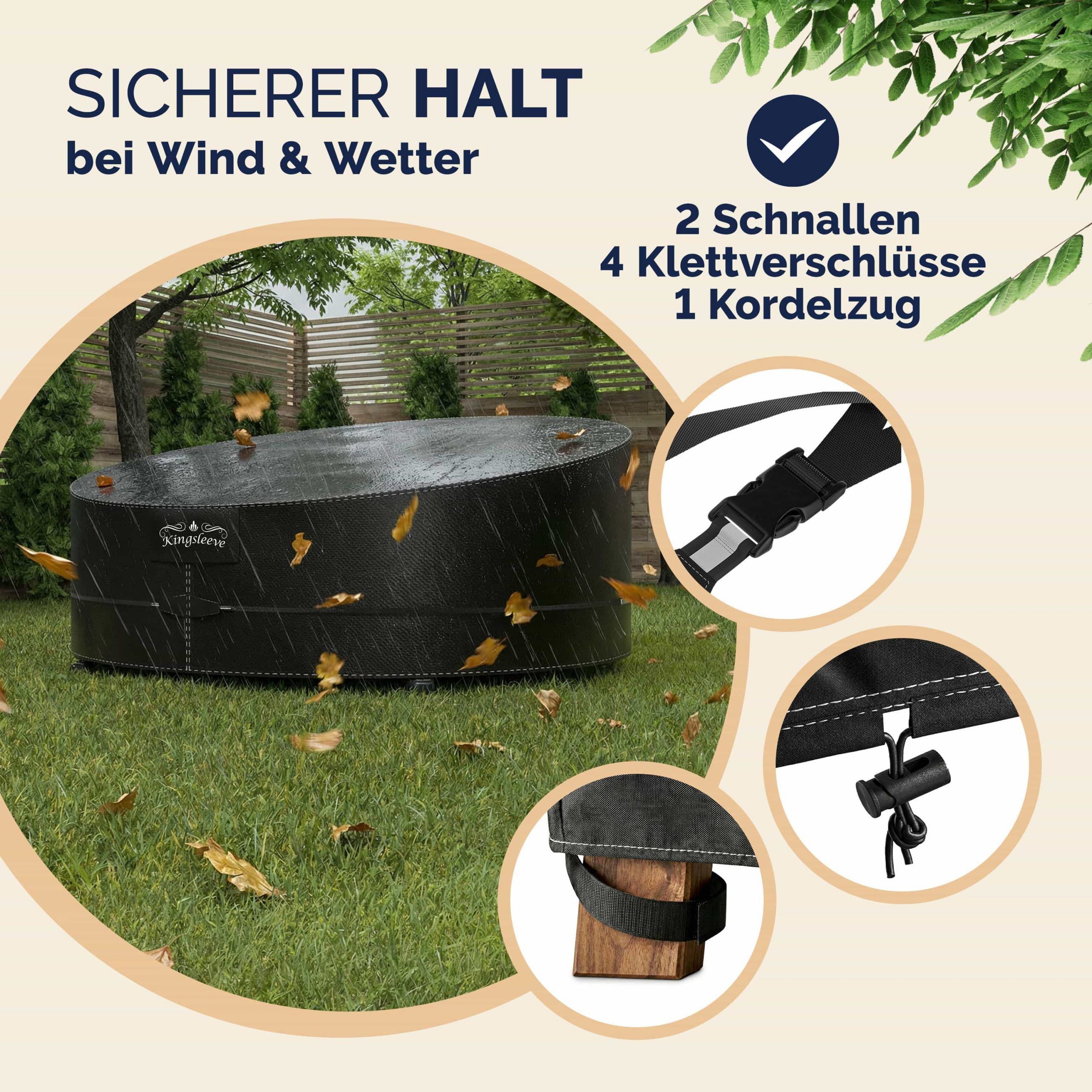 Abdeckplane Sonneninsel Anthrazit 229x188x90/50cm 9100mm Wassersäule