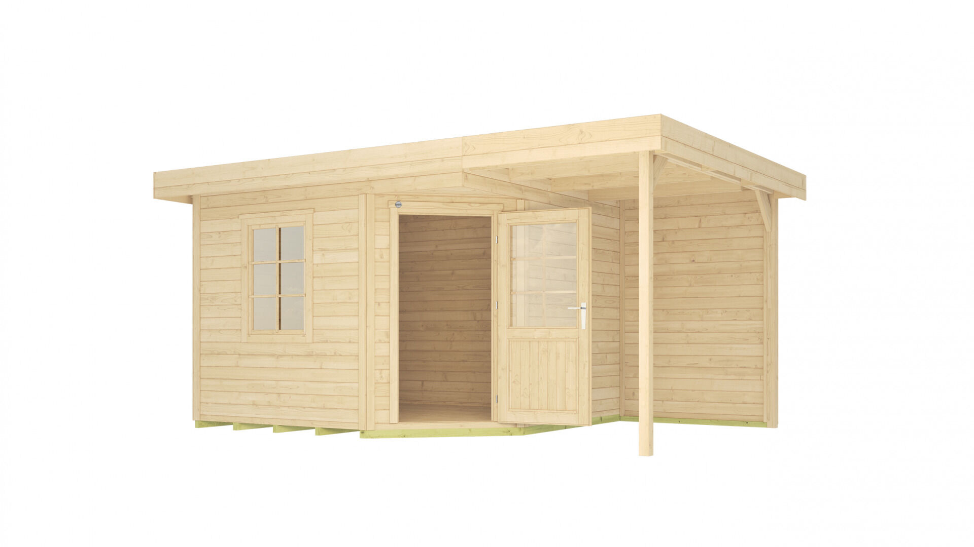 weka Design-Gartenhaus 213 Plus A 4,4x2,8m, Naturbelassen