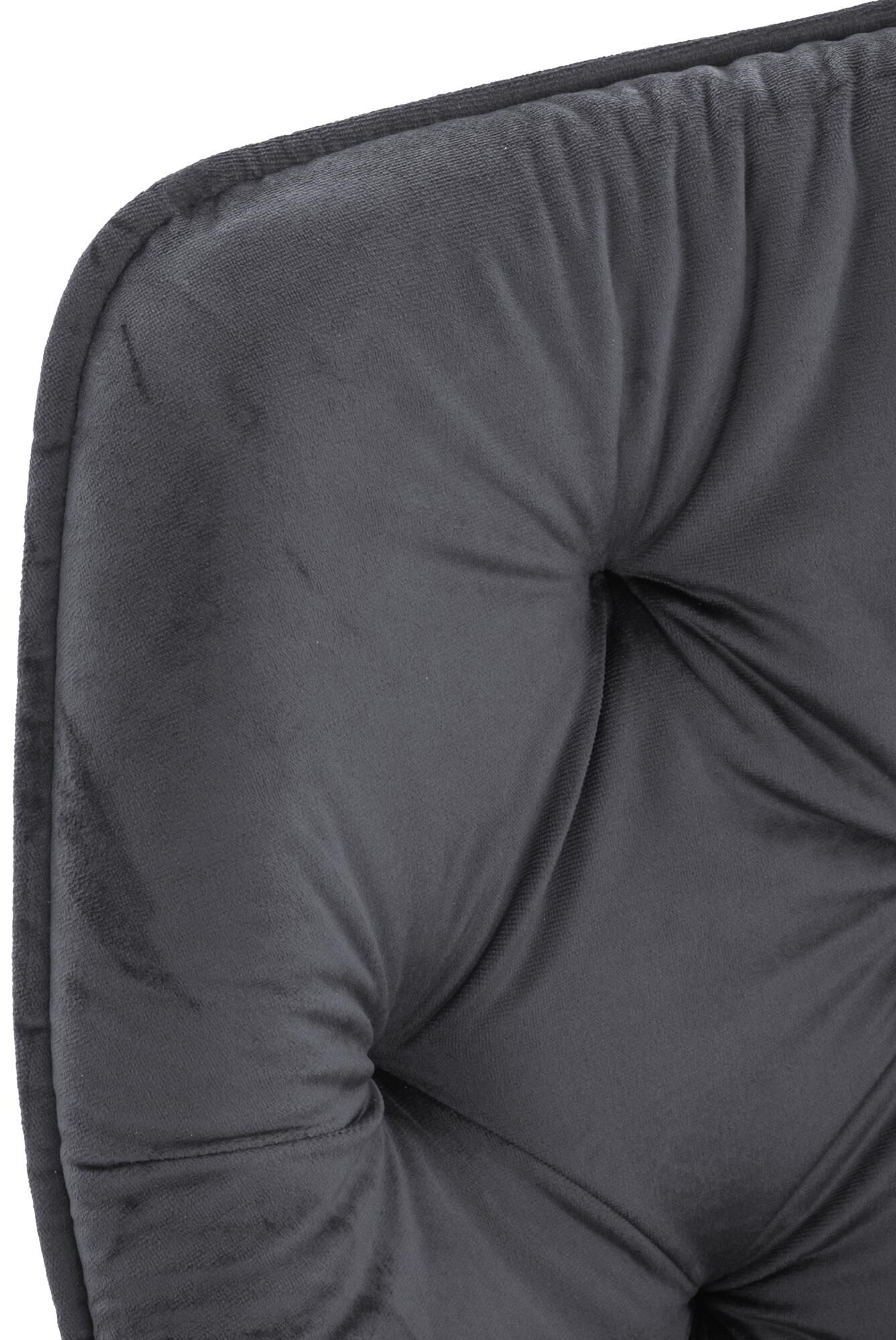 4er Set Stuhl Tanna Samt, dunkelgrau