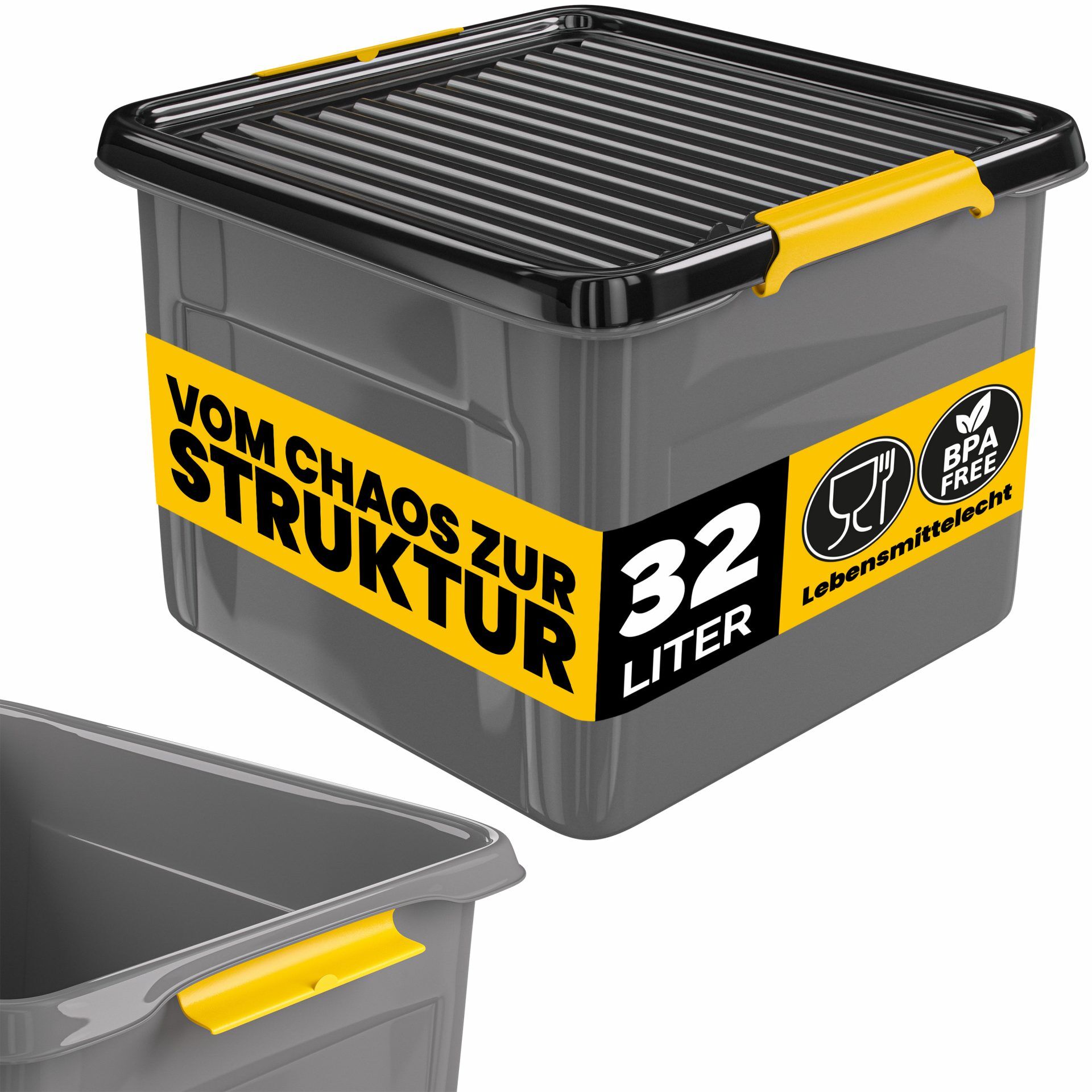 Aufbewahrungsbox Grau/Anthrazit 39x39x26cm stapelbar