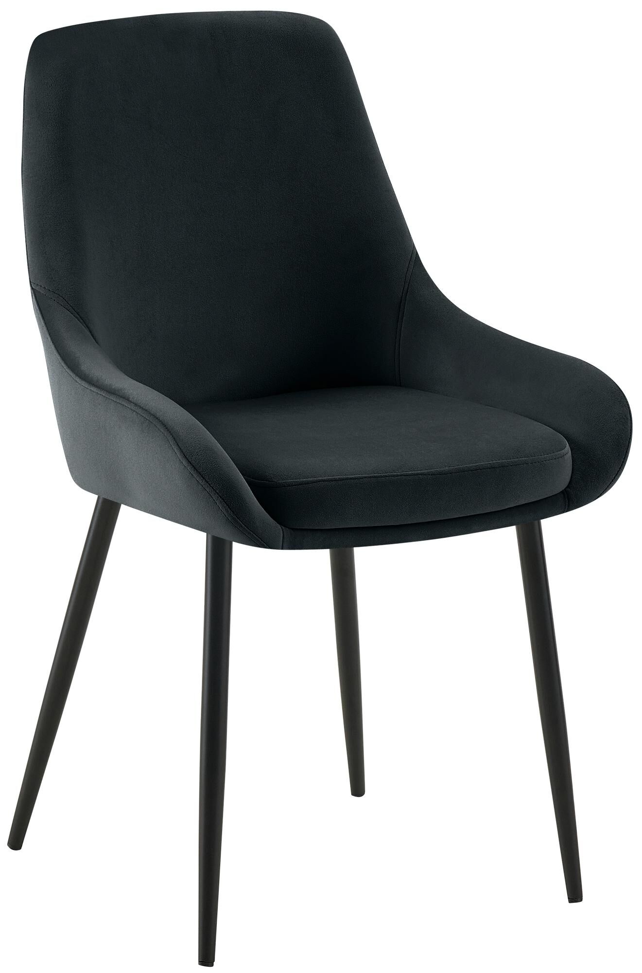 Esszimmerstuhl Elmira Samt schwarz, schwarz
