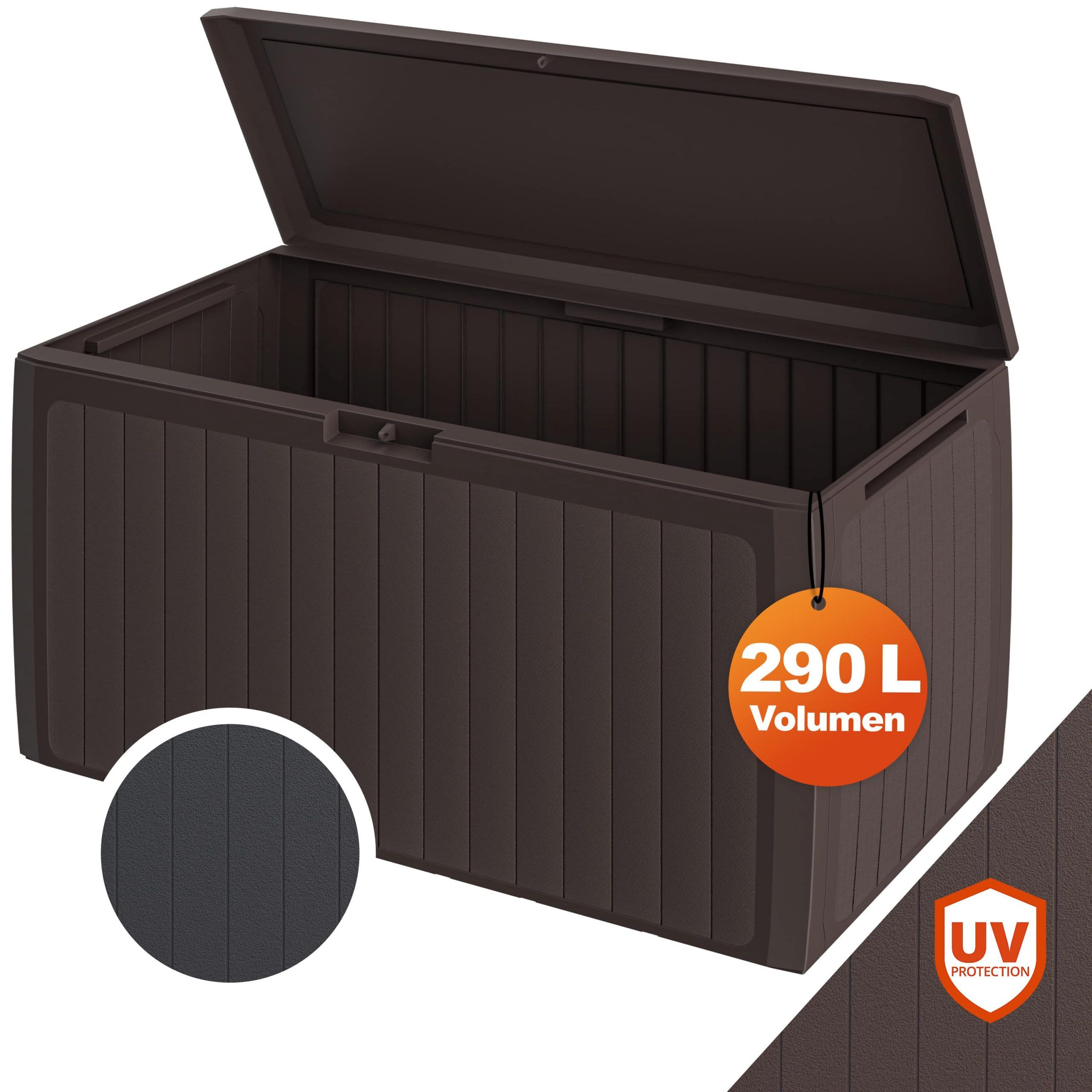 Gartenbox 290L Braun Board Plus mit Rollen wetterfest
