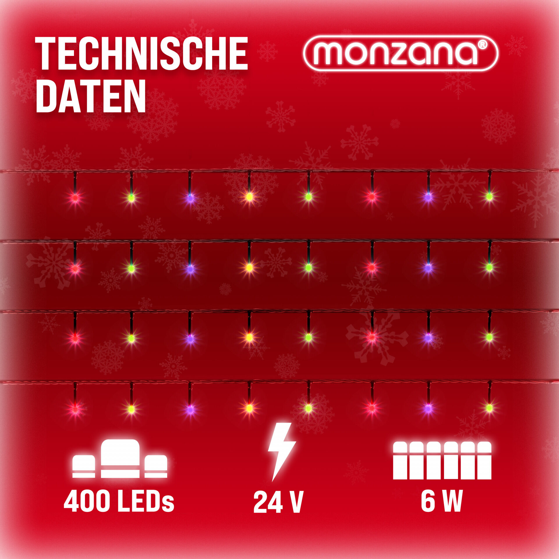 Lichterkette Weihnachten Bunt 40m