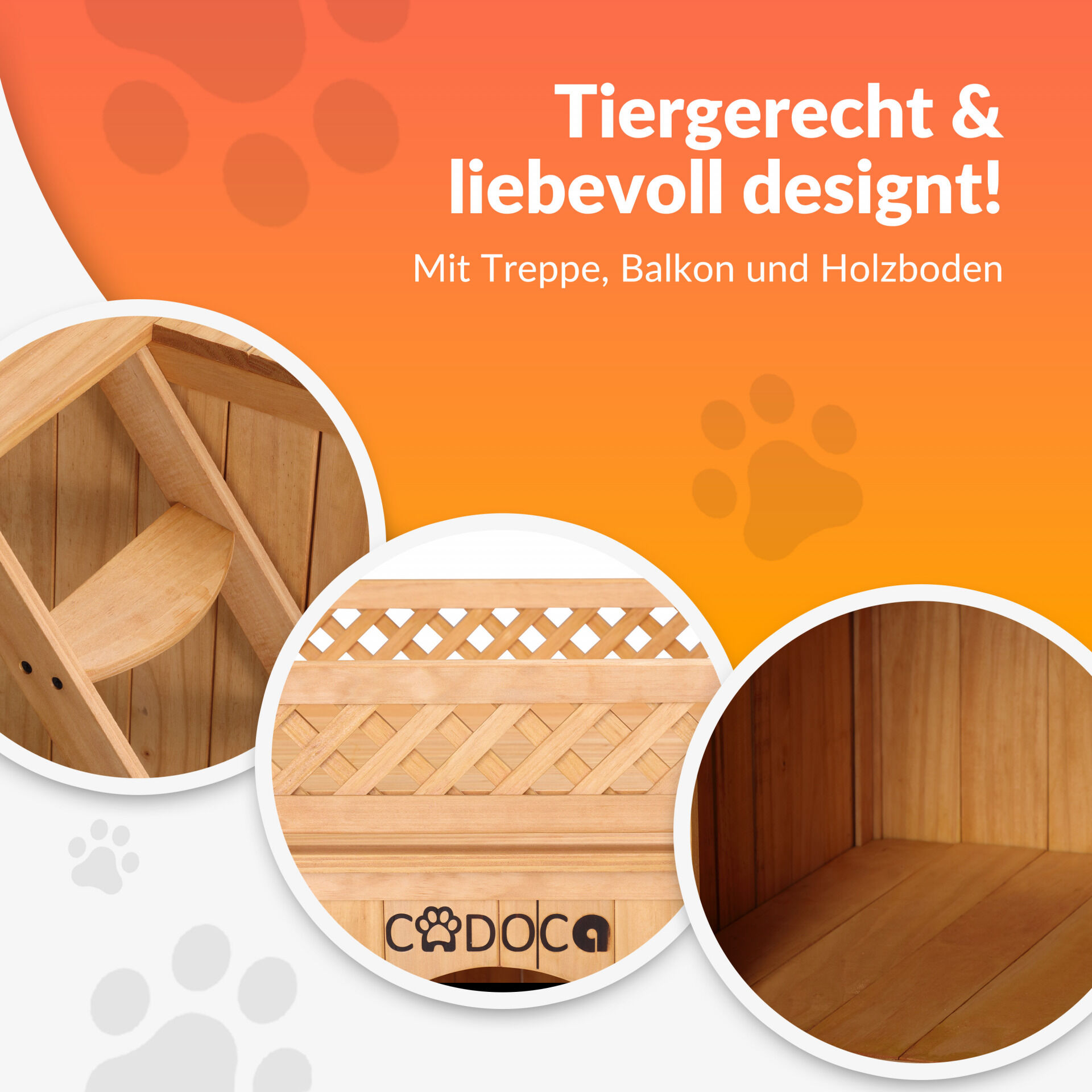 Katzenhaus Holz FSC®-zertifiziert 66x53x64cm