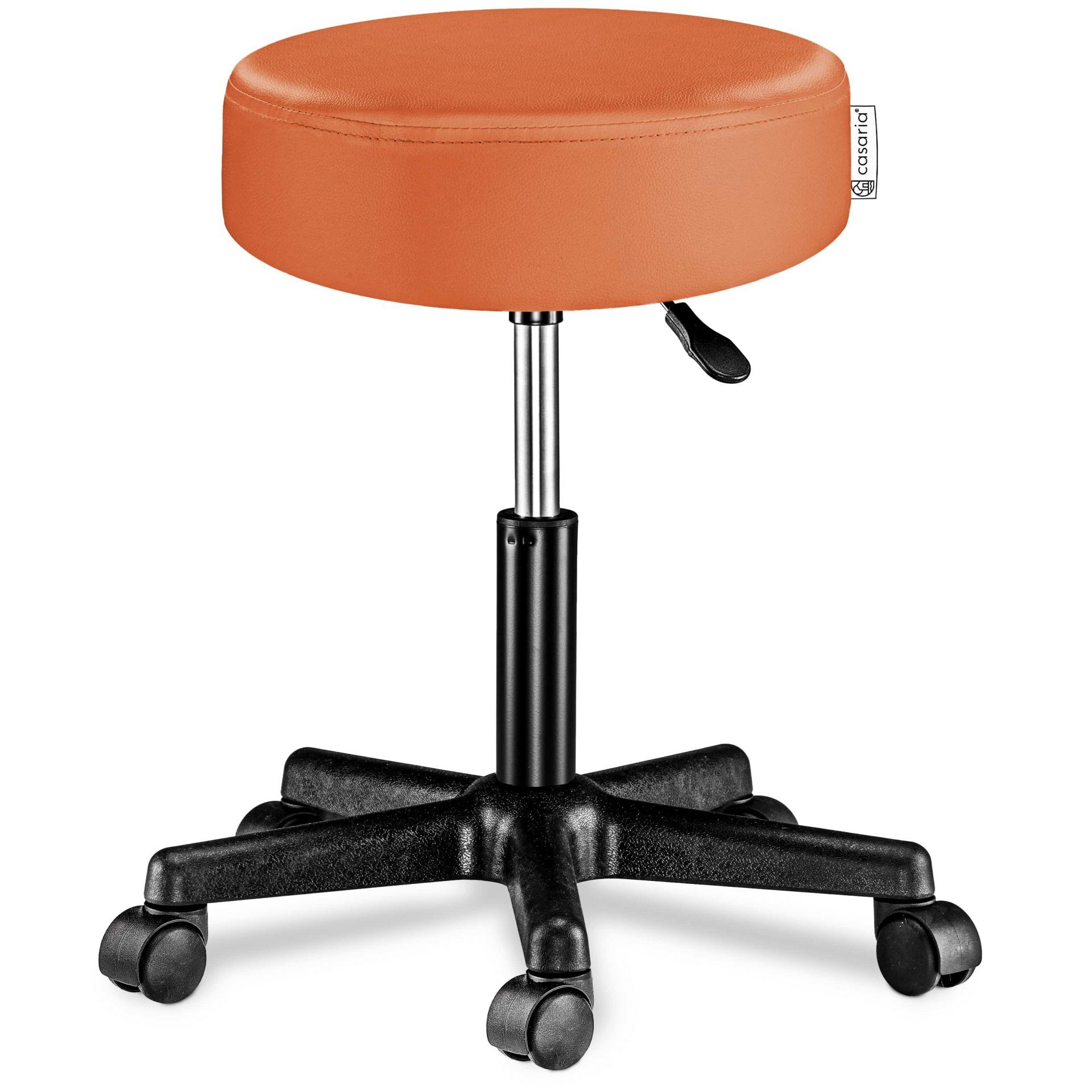 Rollhocker Kunstleder Orange 360° drehbar