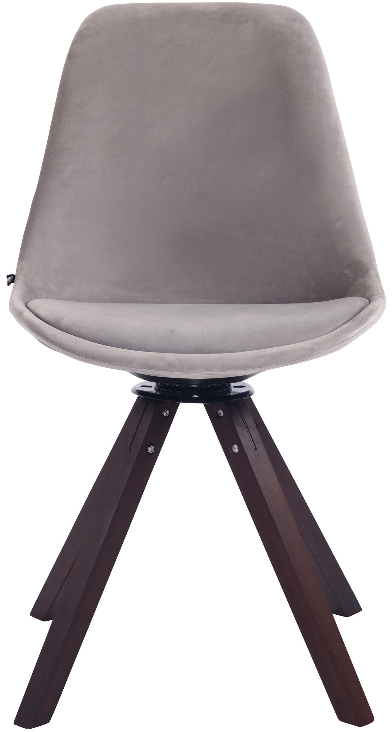Esszimmerstuhl Troyes Samt Square walnuss, grau