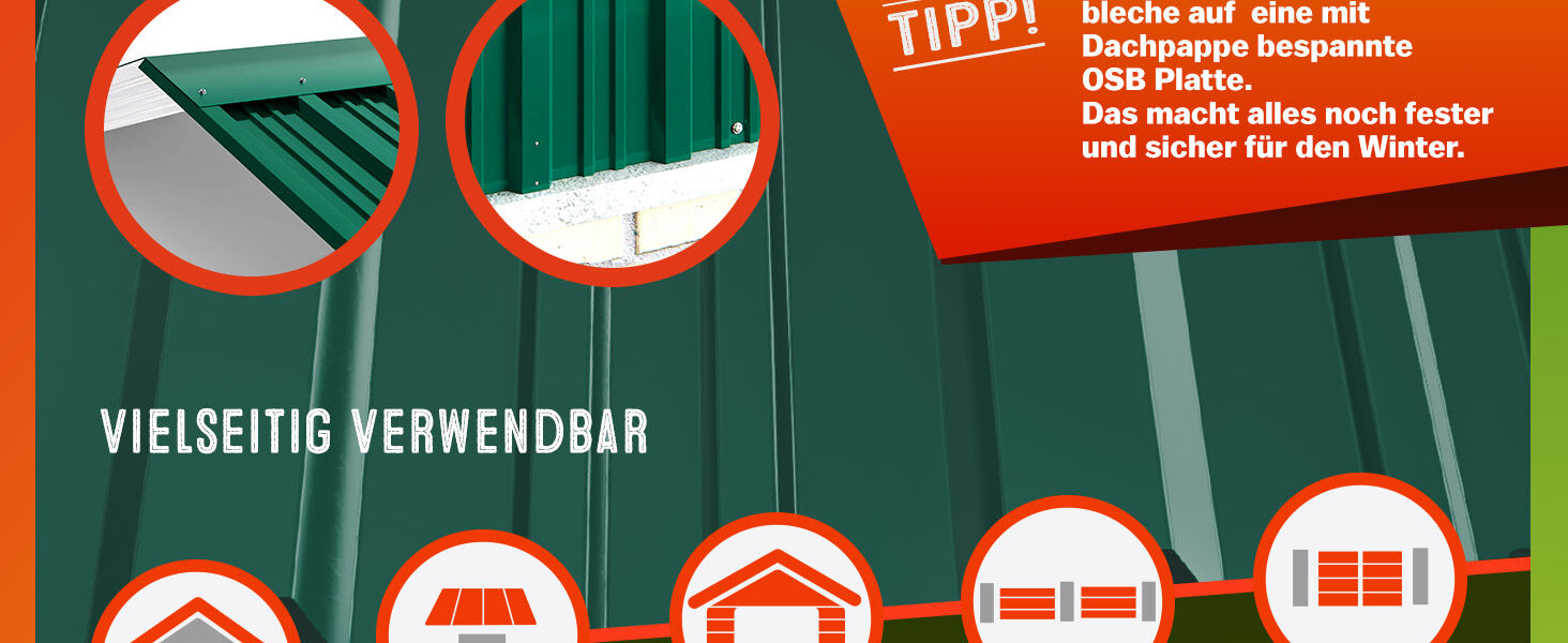 Trapezblech 12er-Set Grün 129x46cm gelocht