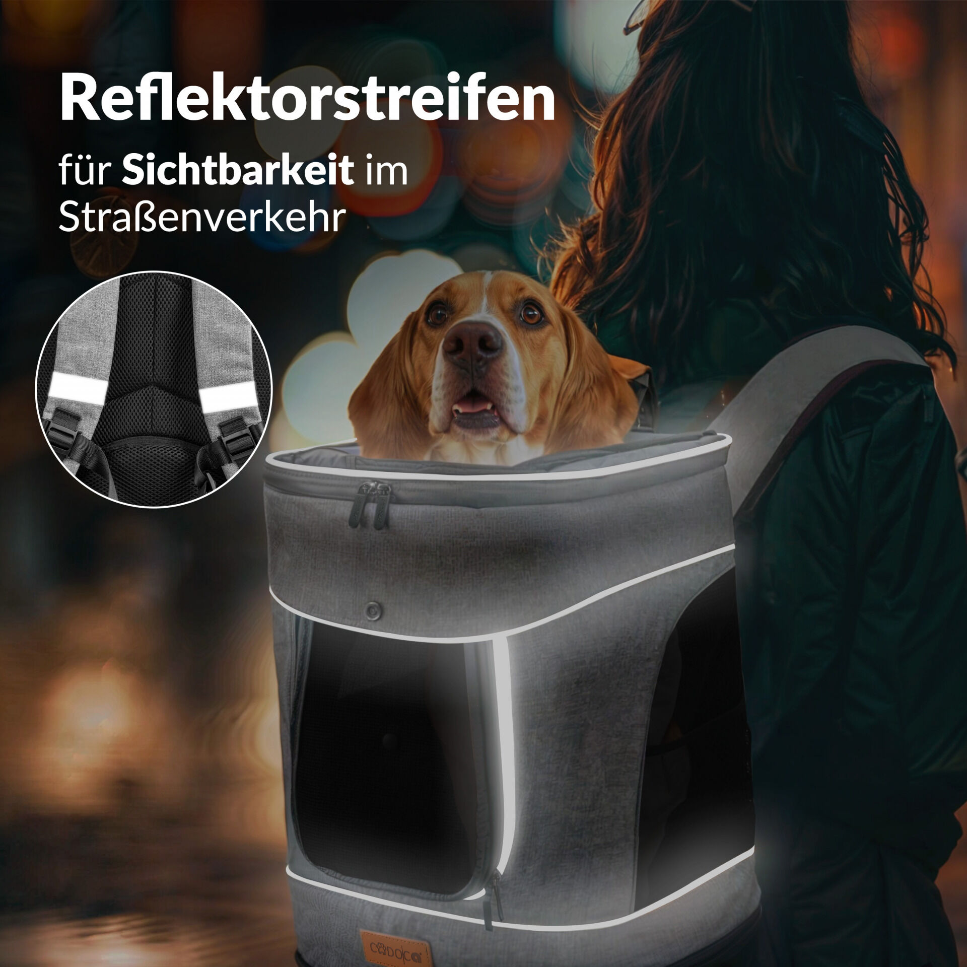 Katzenrucksack Grau 41x30x34cm