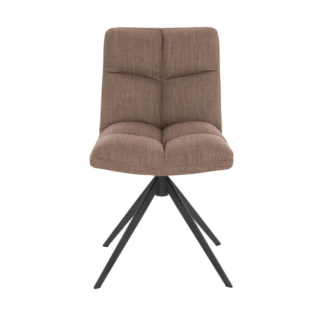 Esszimmerstuhl drehbar Webstoff NODA – 6er Set Grau / Braun