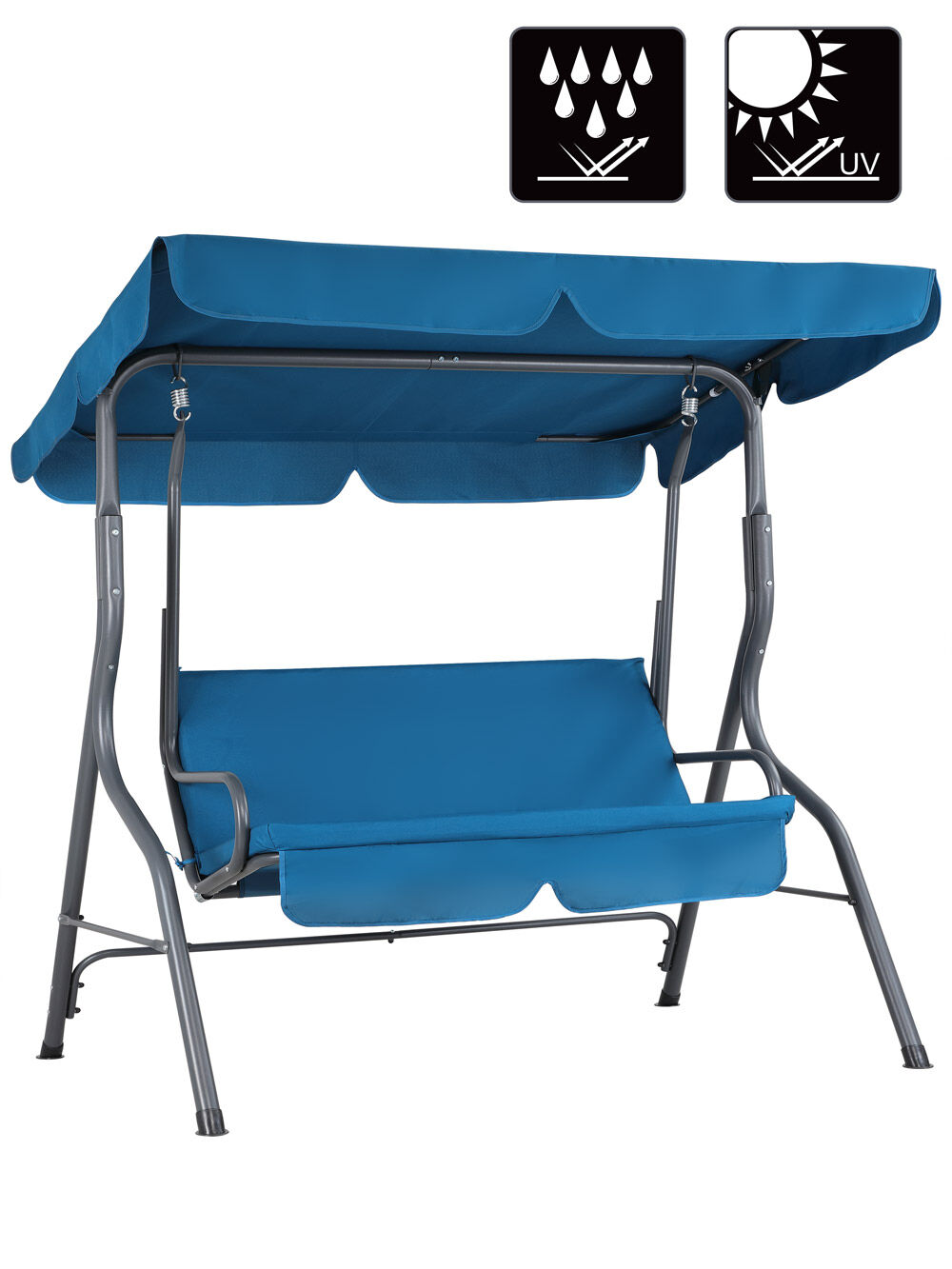 Hollywoodschaukel Atlantik Blau mit Sonnendach