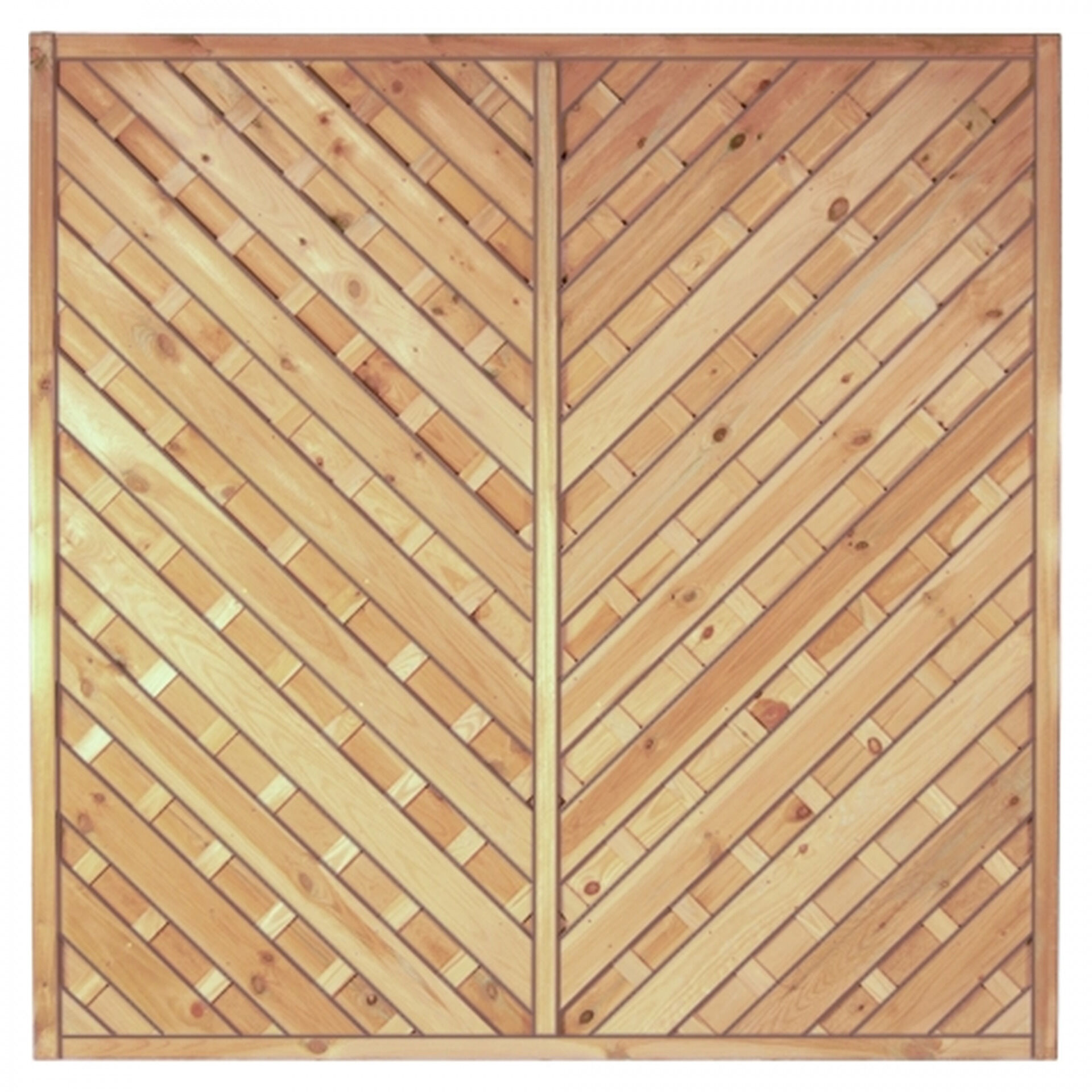 Maxi-Diagonal 1 180 x 180 cm, Rahmen 45/45 mm, kdi grün, Lamellen geriffelt & geschraubt