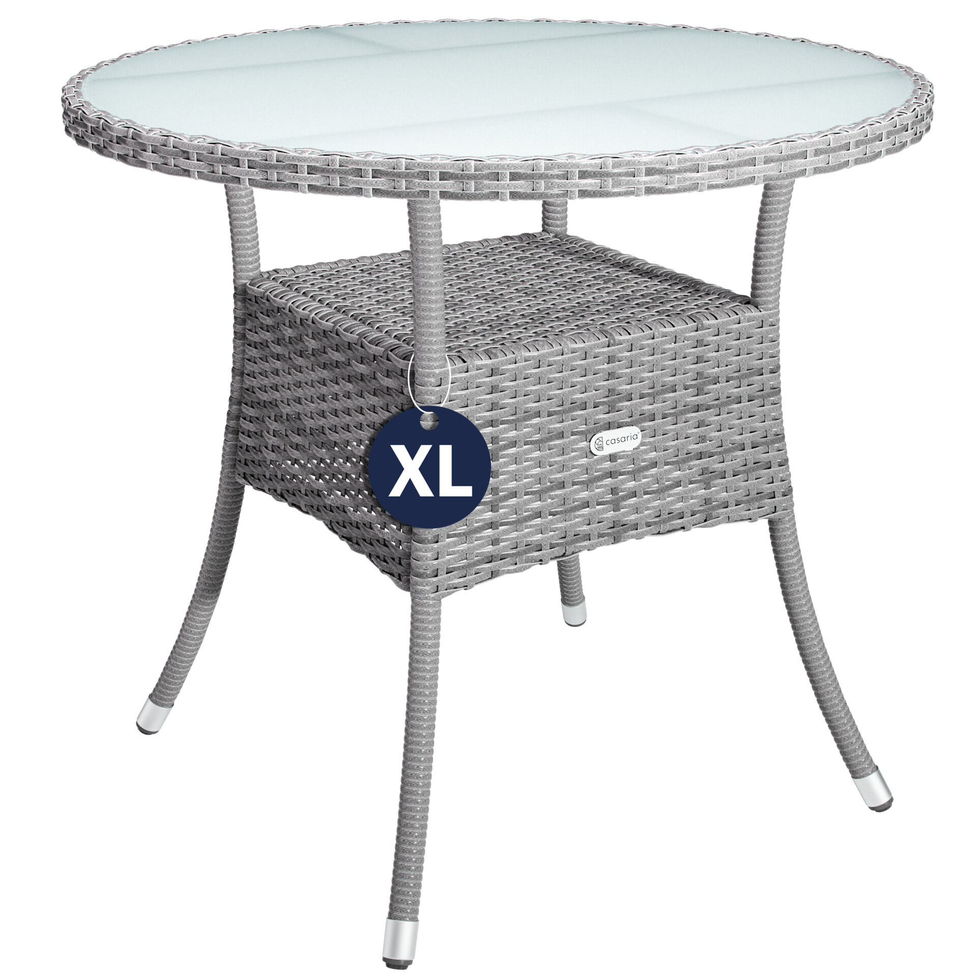 Polyrattan Tisch Grau Ø80cm
