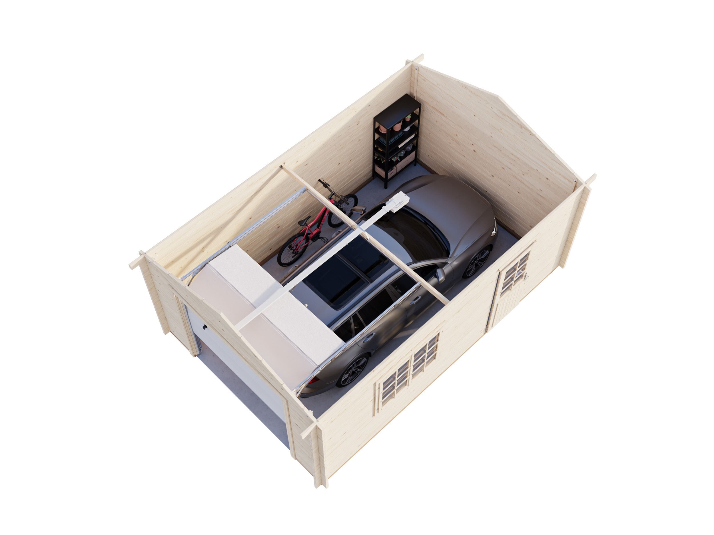 Palmako Holzgarage Roger 19,0 m² mit Sektionaltor