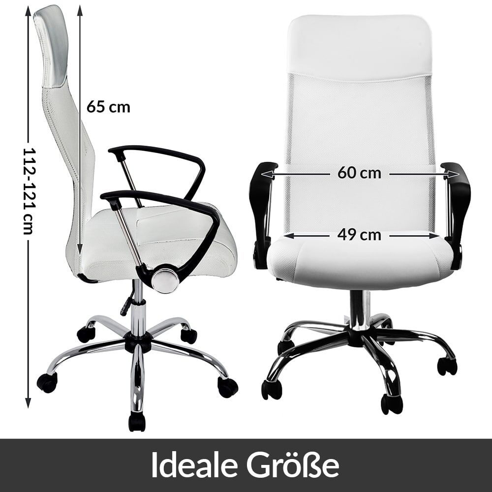 Bürostuhl Deluxe Weiß mit Netz