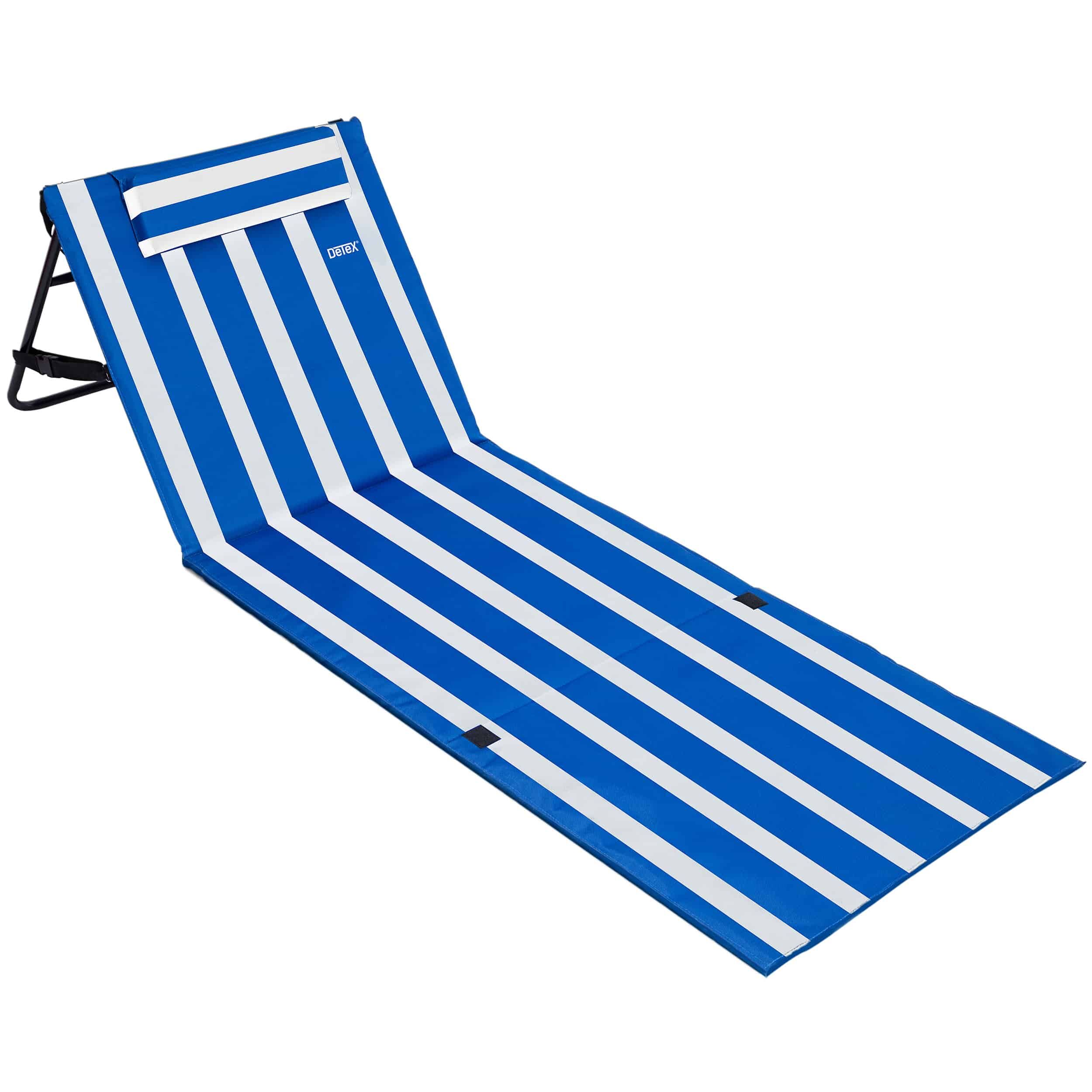 Strandmatte Blau/Weiß 158x56x46cm gepolstert