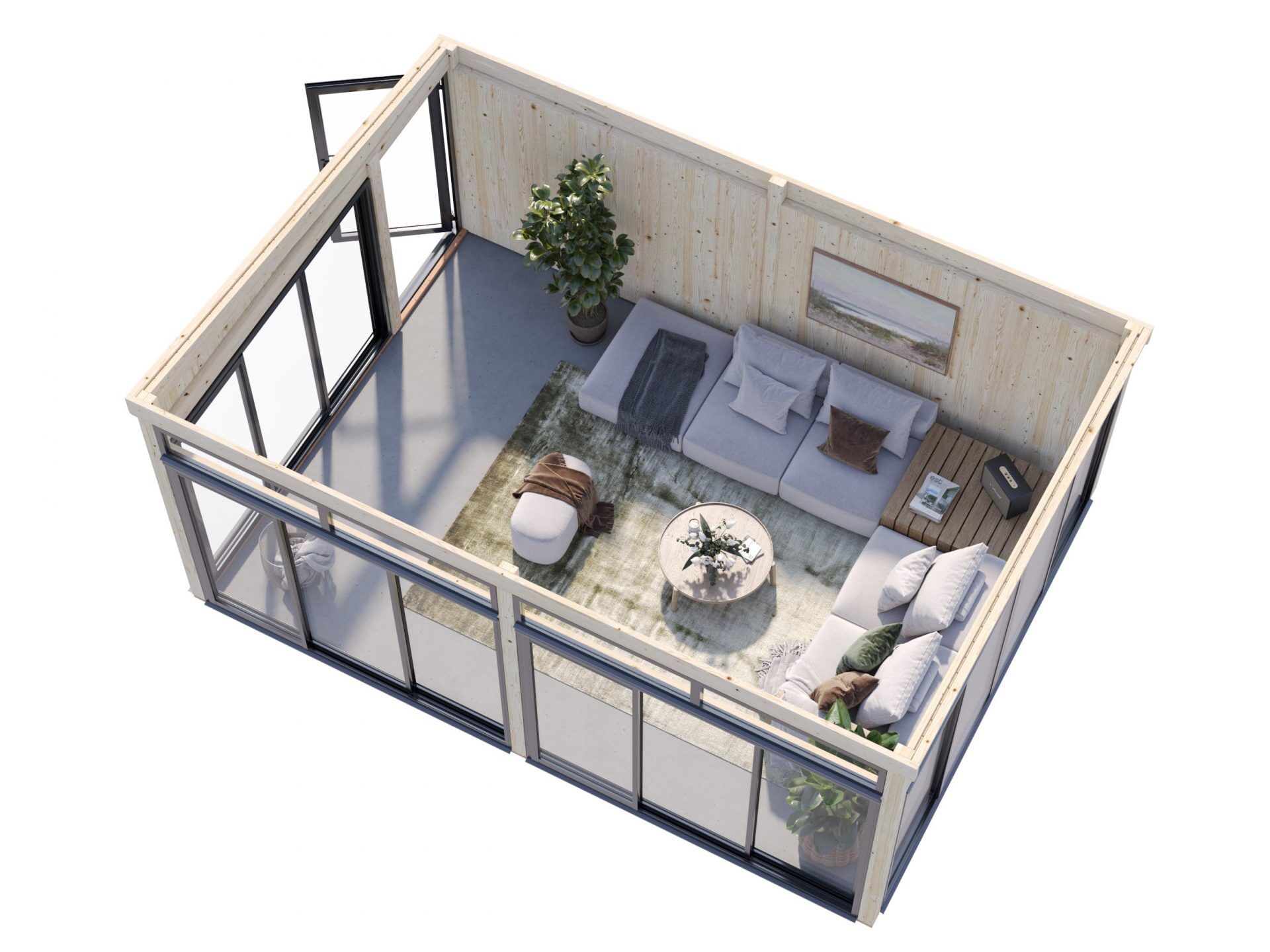 Palmako Modernes Gartenhaus Gartenzimmer Saga 23,3 m² Slide