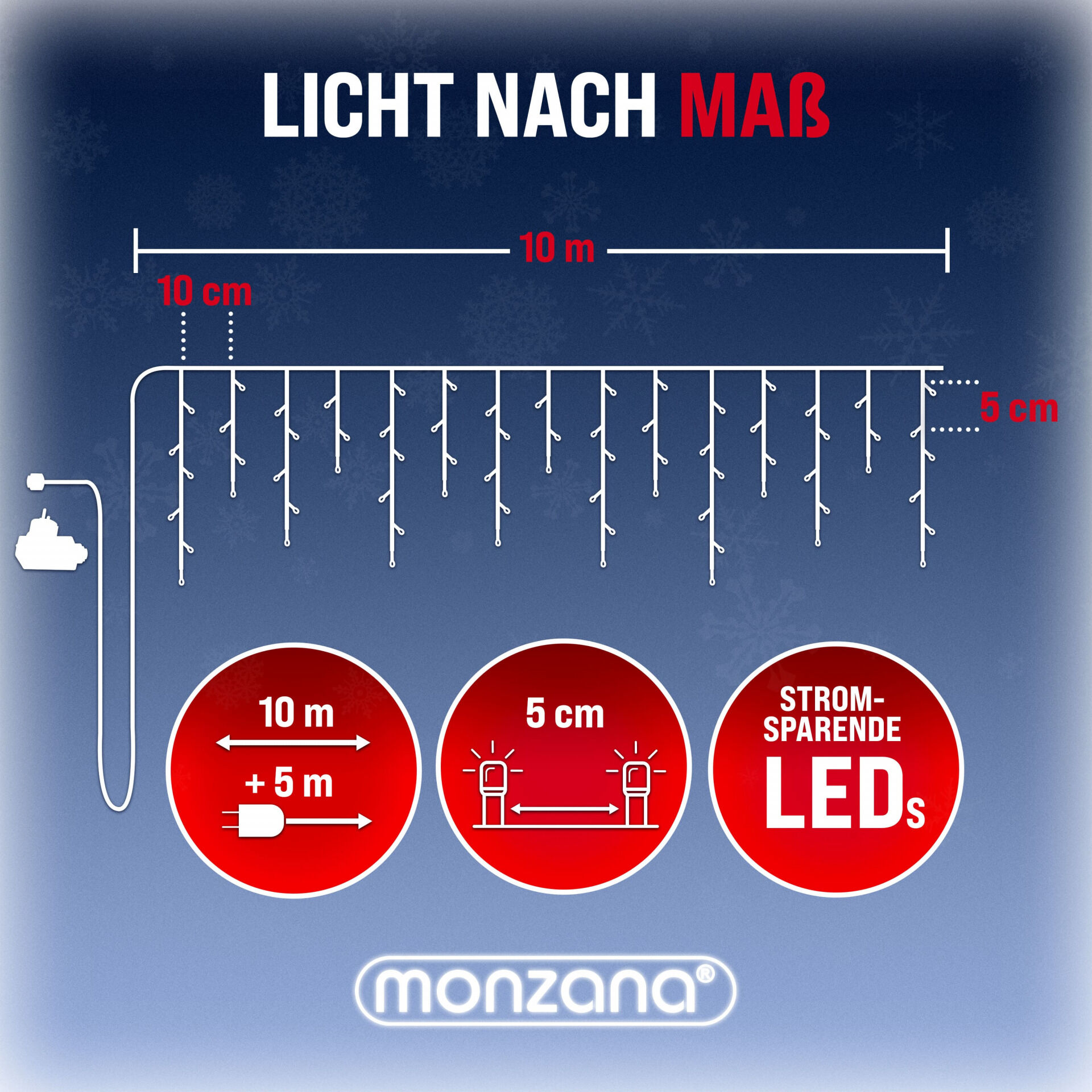 Regenlichterkette LED Warmweiß 15m