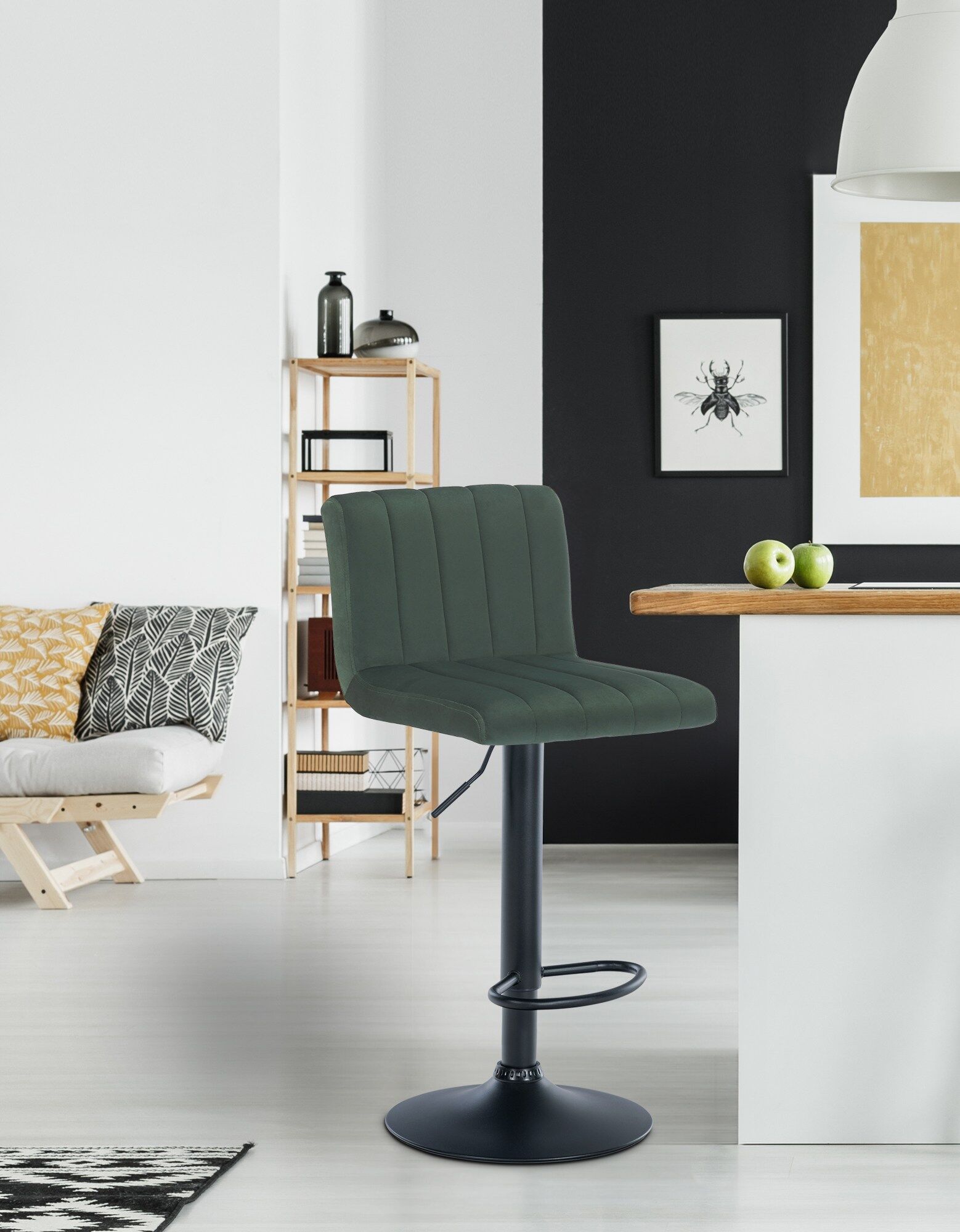 Barhocker Jamie Samt, grün