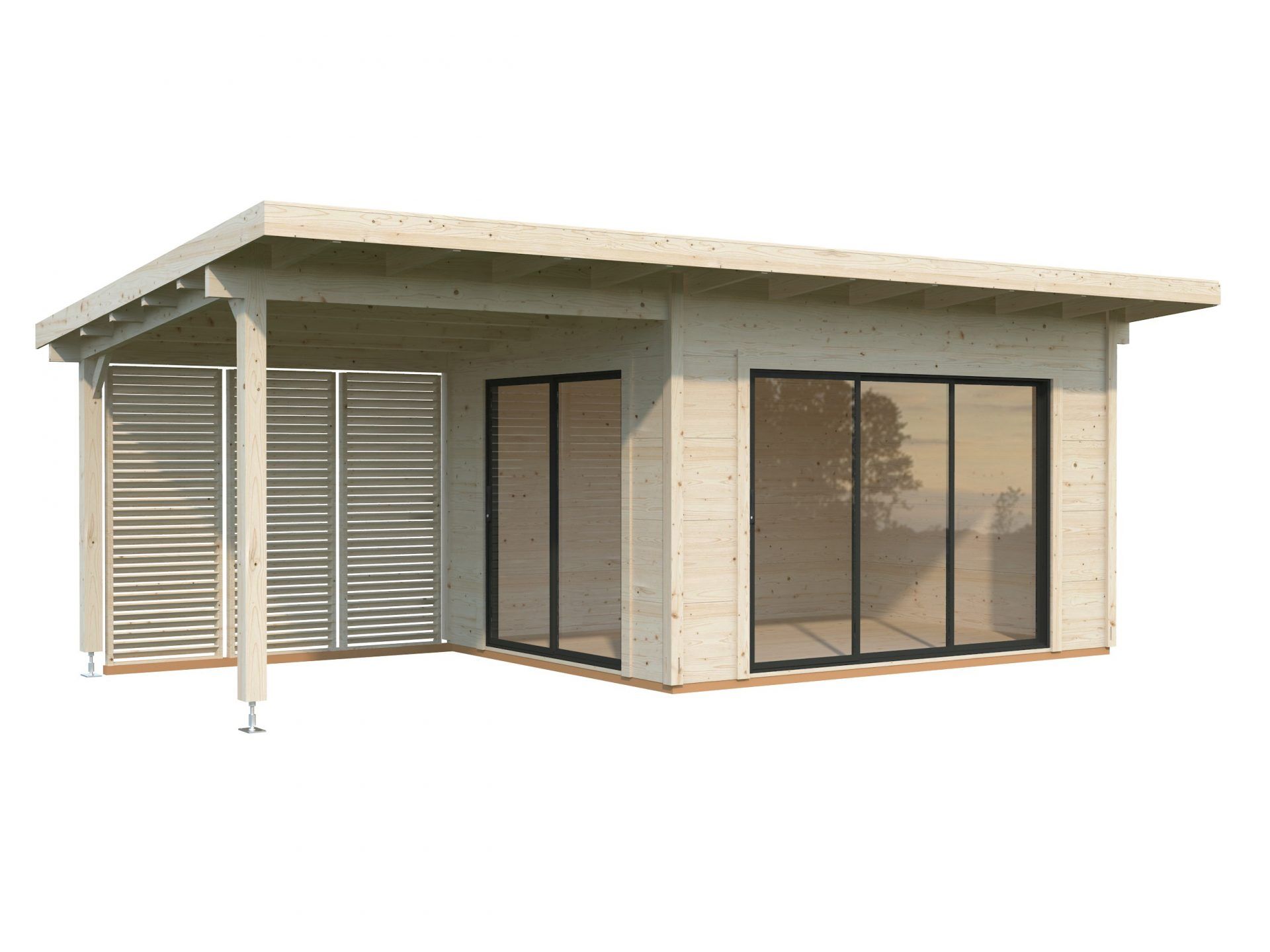 Palmako Pultdach Gartenhaus Grace 11,2+8,2 m2 Slide Plus