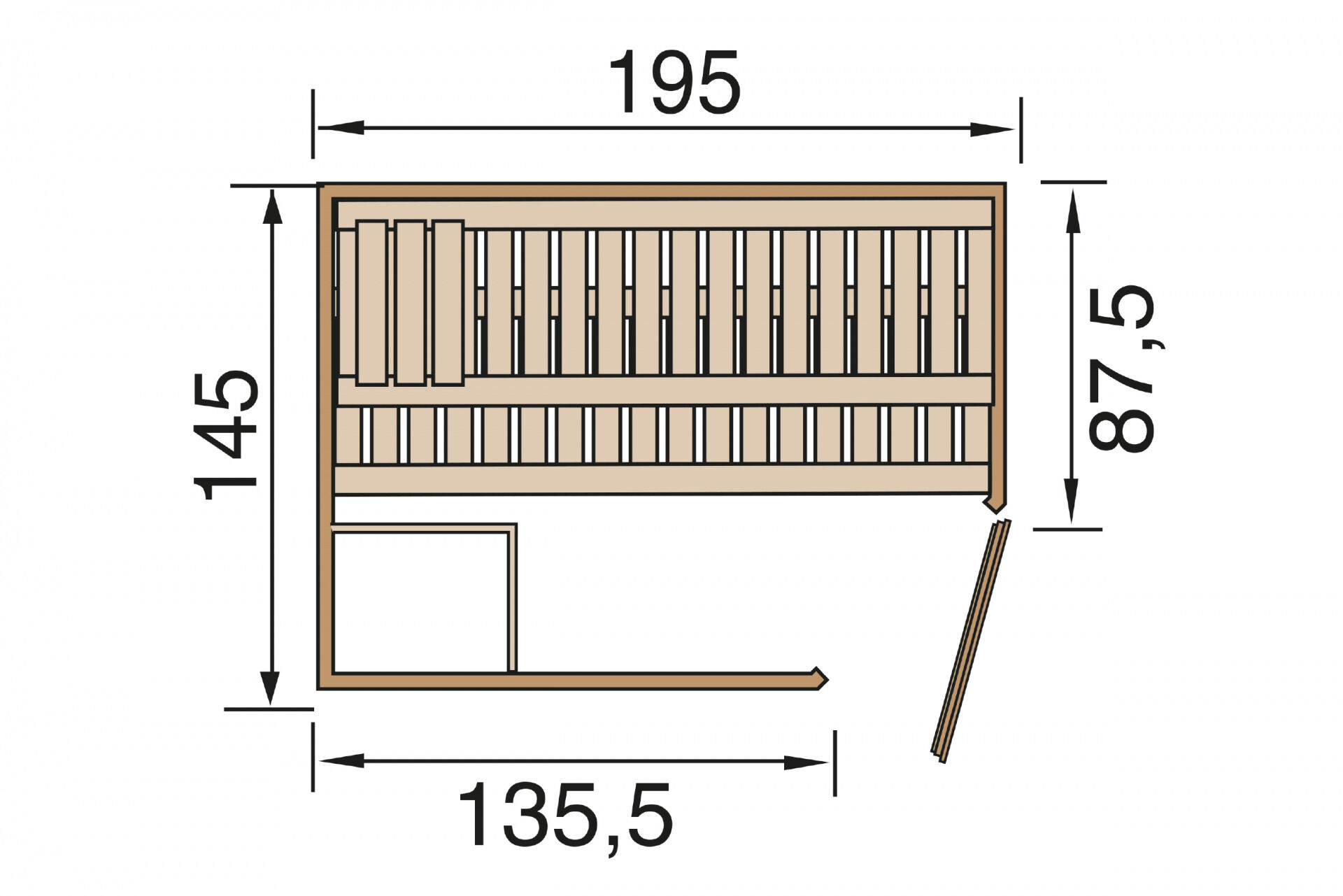 weka Design-Sauna KEMI Eck 1, ohne Ofen, ohne Beleuchtung