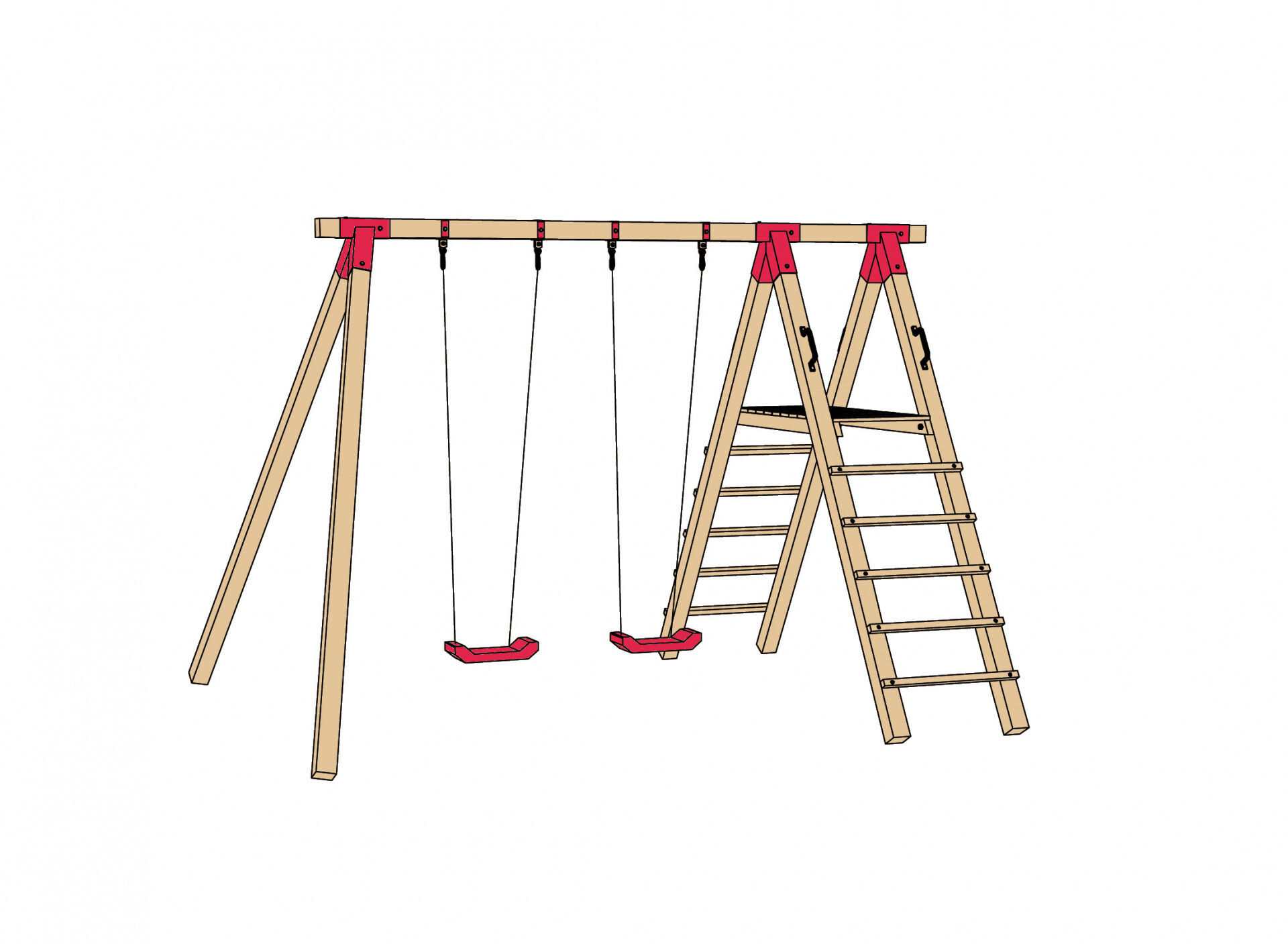 Tabaluga Drachenschaukel mit Podest, 2 Schaukelbretter