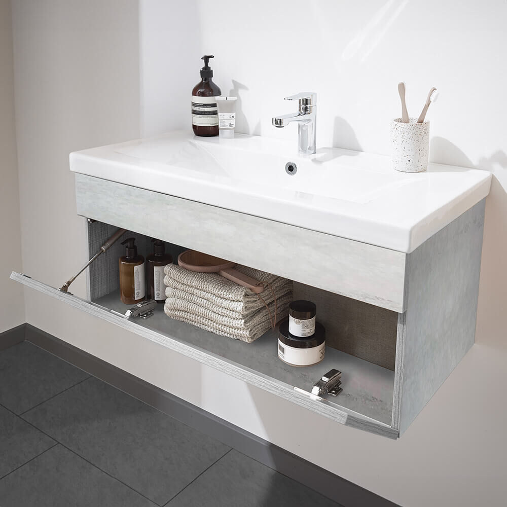 Badmöbel Komplettset WANGEROOGE BIG M - Grau