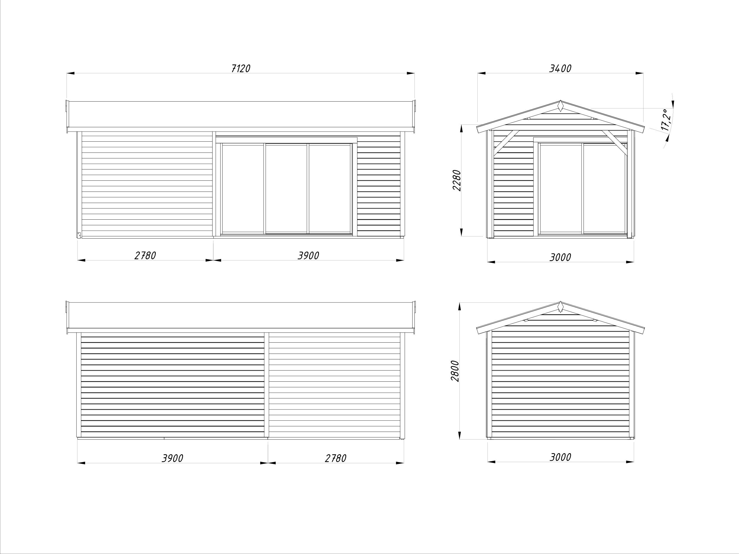 Palmako Gartenhaus Amanda 11,2+7,8 m2 Slide