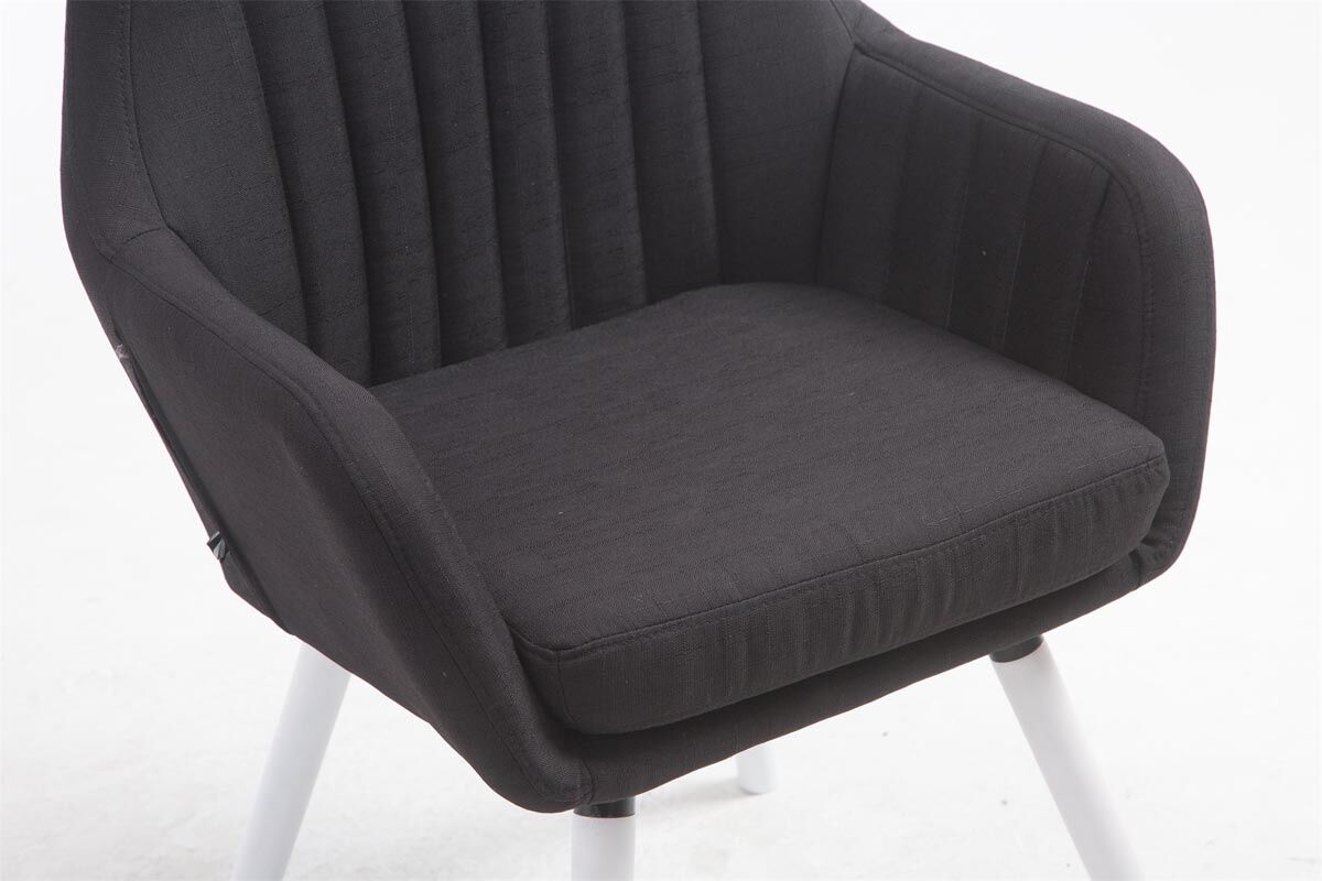 Stuhl Florian Stoff Weiß, schwarz