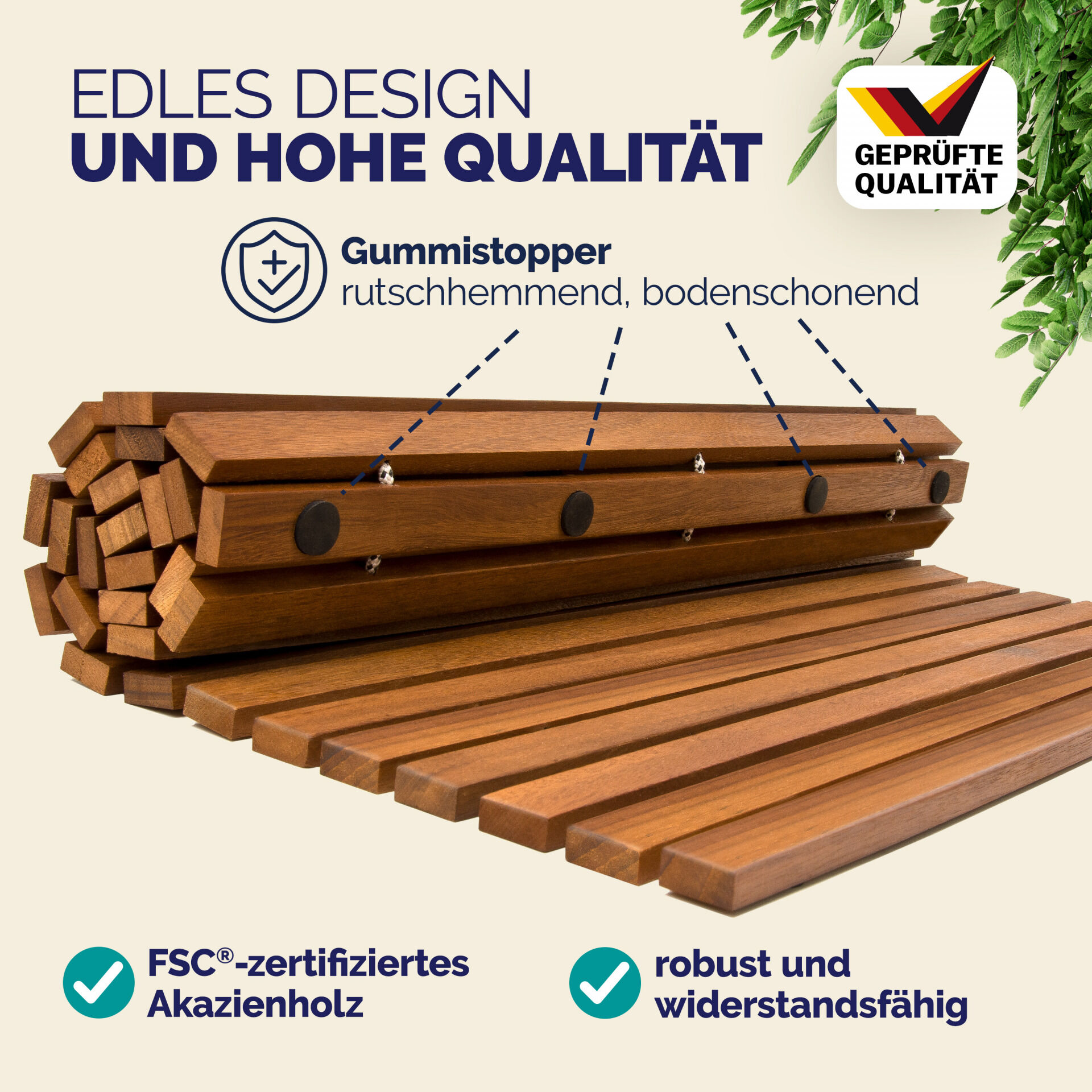 Badematte 76x50cm Akazie FSC®-zertifiziert