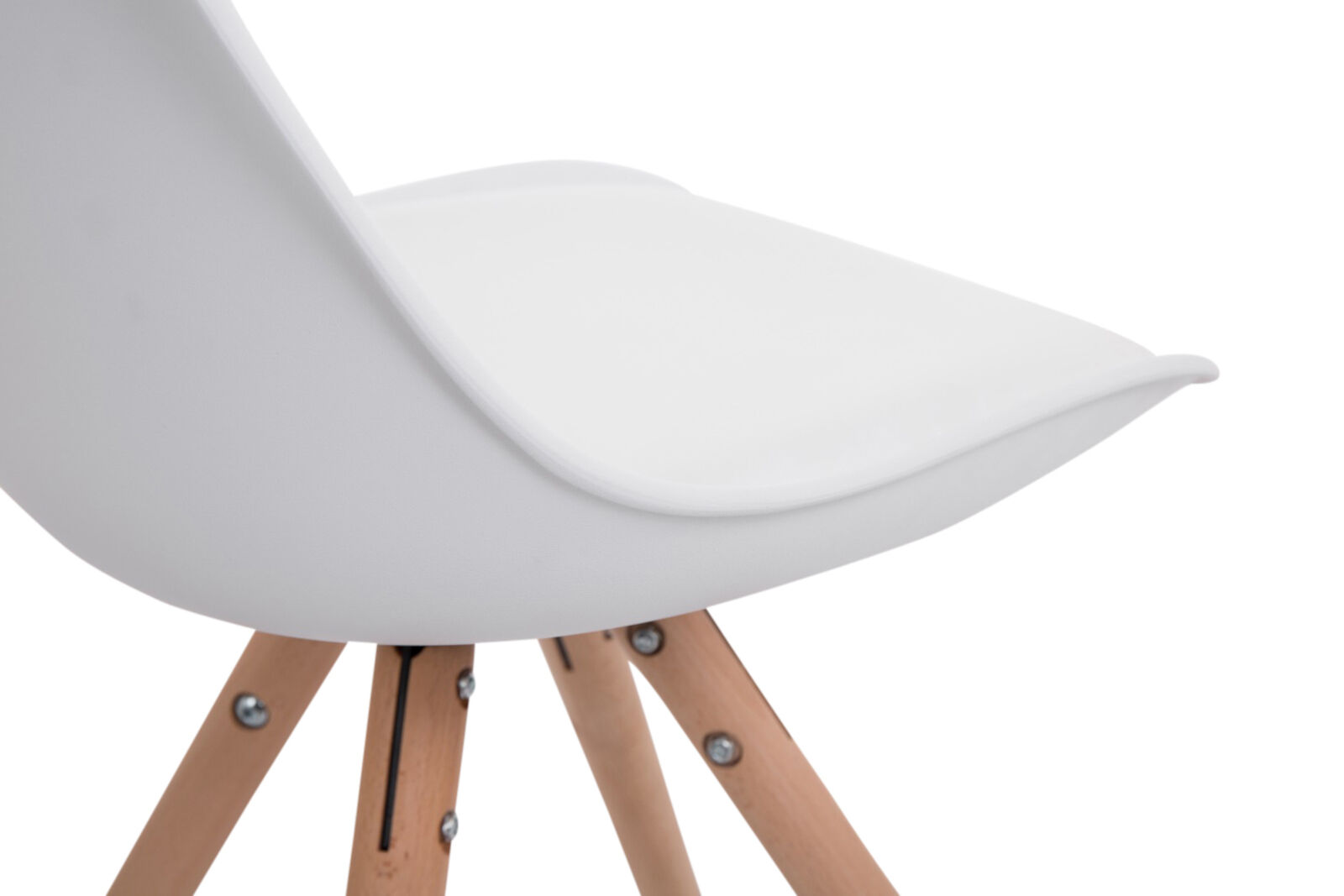 4er Set Stühle Toulouse Kunstleder Rund natura, weiß