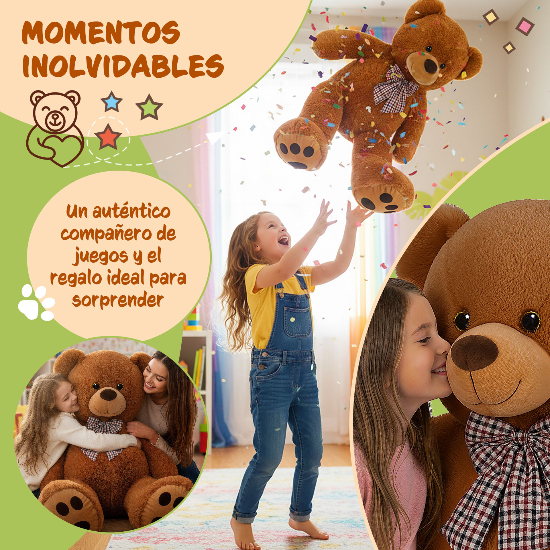 Plüschtier Teddybär XXL Braun 150cm