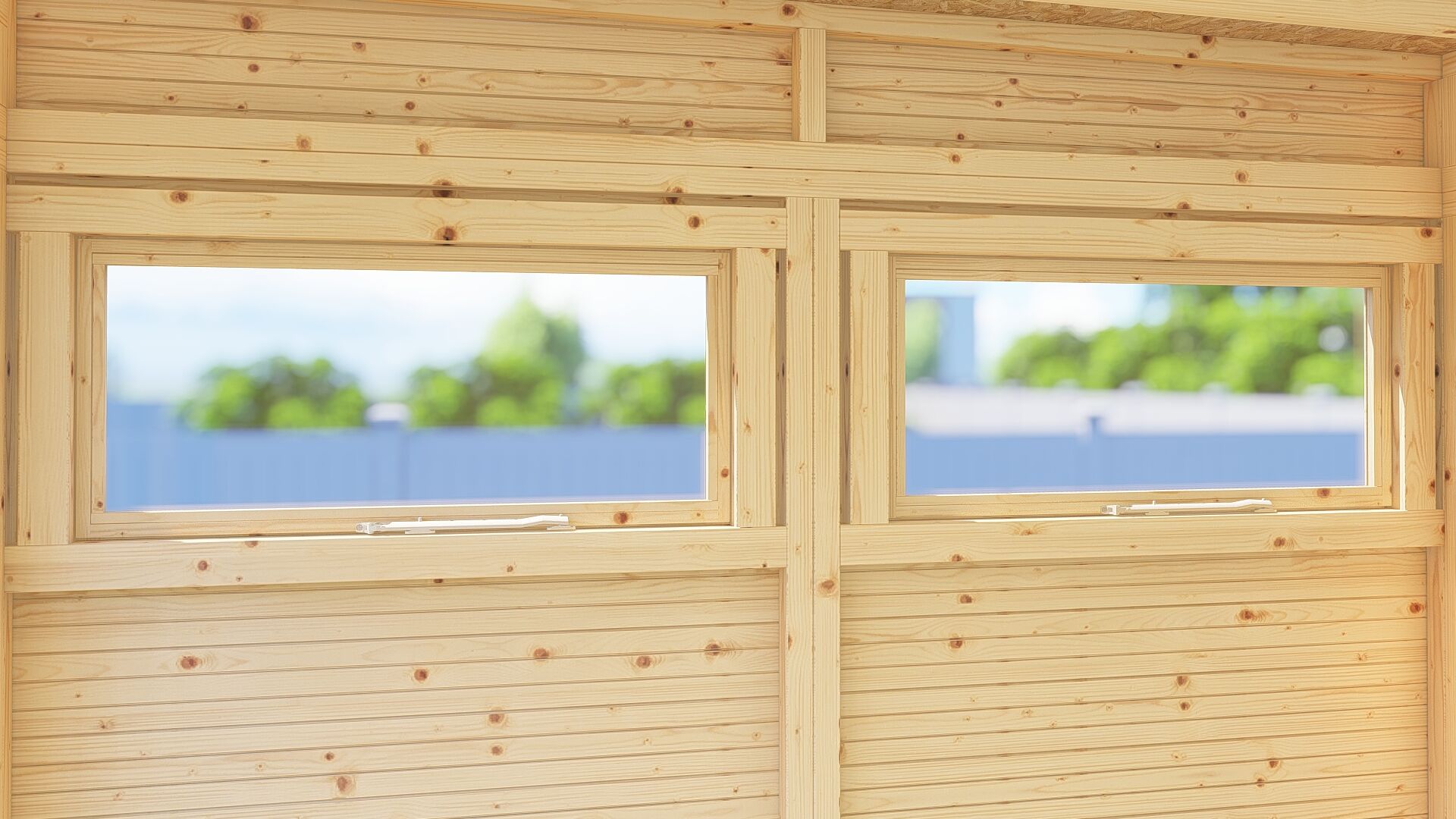 Gartenhaus Holz Cubus 2 Office naturbelassen 223 x 230 cm