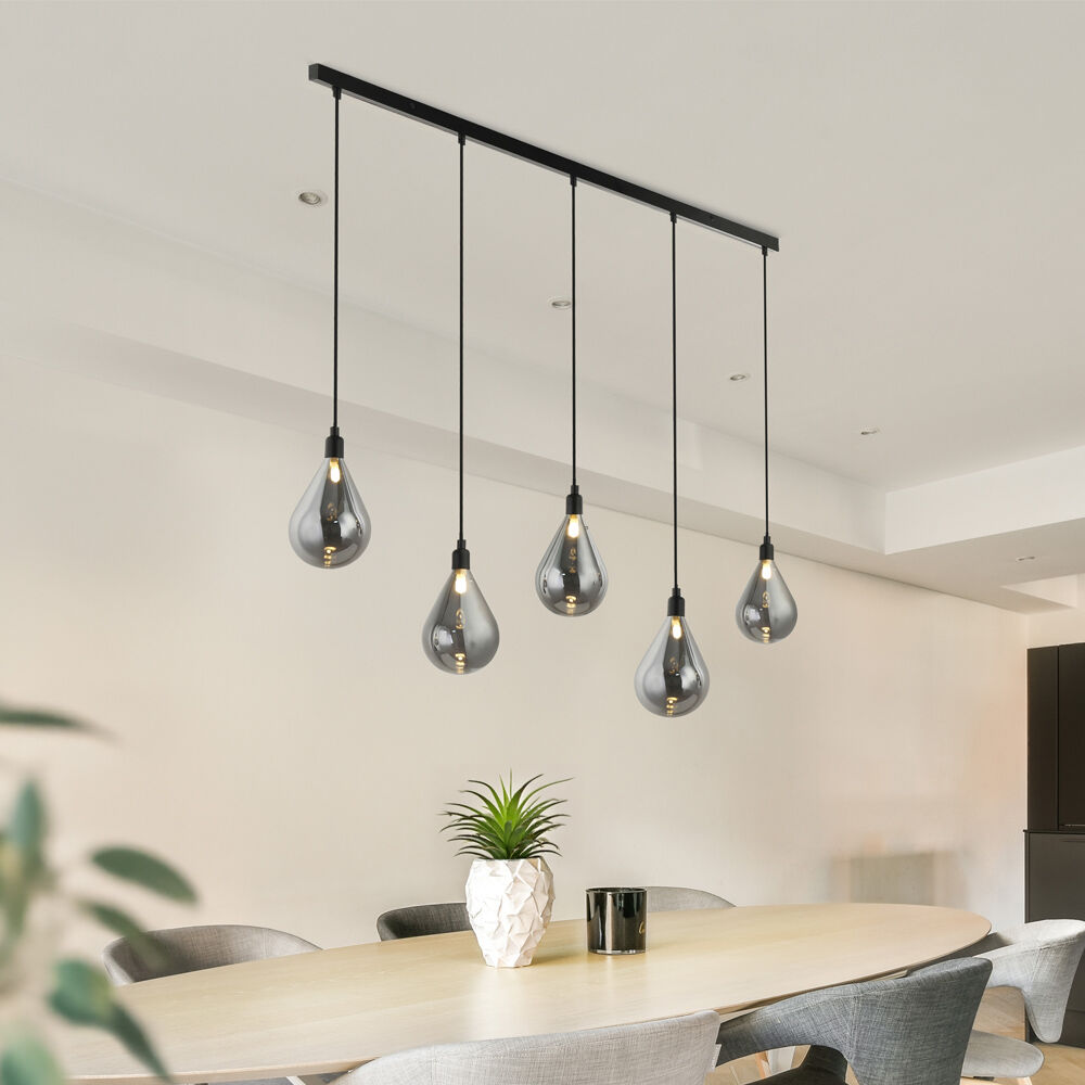 Hängeleuchte aus Glas CELIA Rauchgrau - 5-flammig