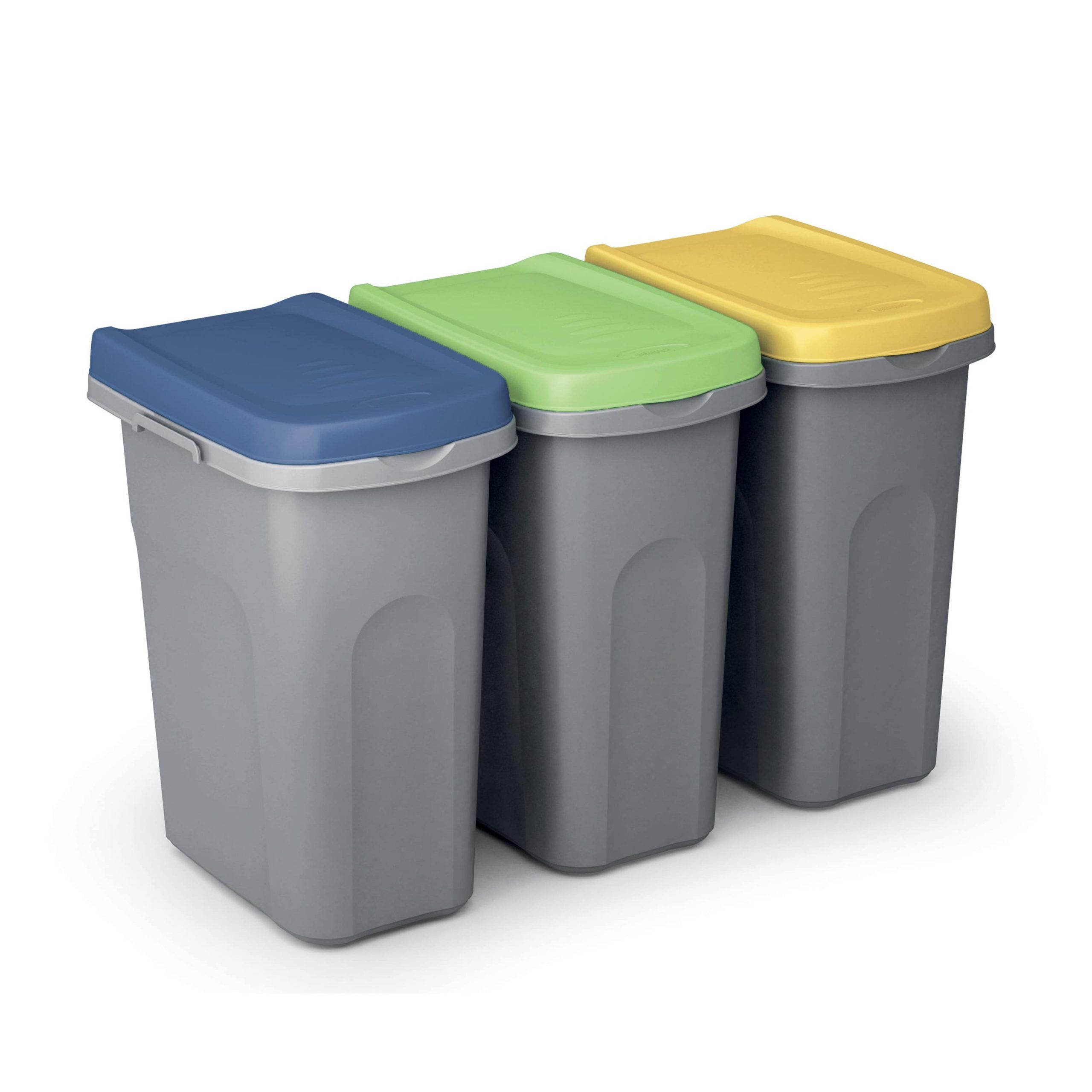 Mülleimer Grau/Blau Kunststoff 25L