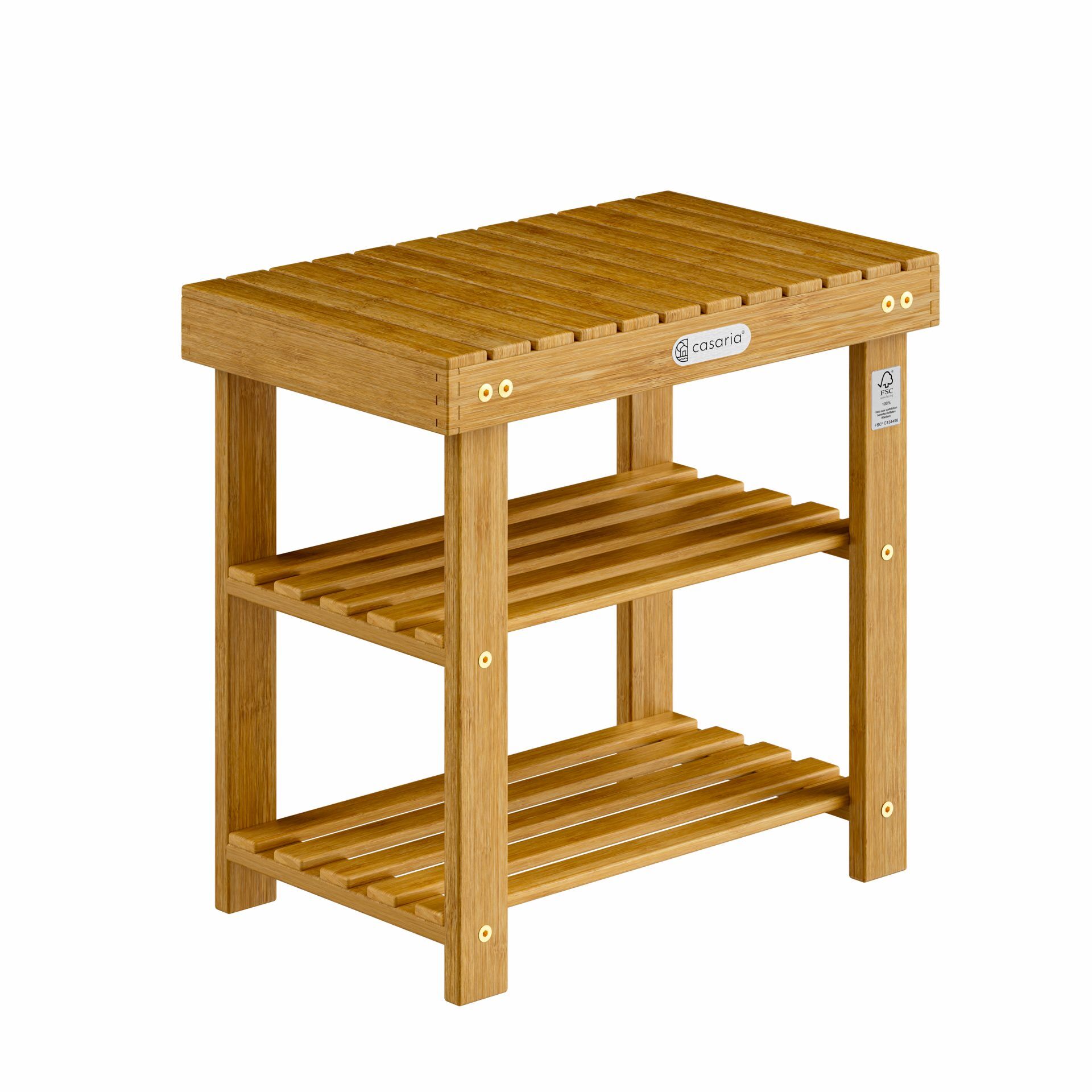 Schuhregal 2in1 Akazienholz FSC®-zertifiziert 50x33x46cm