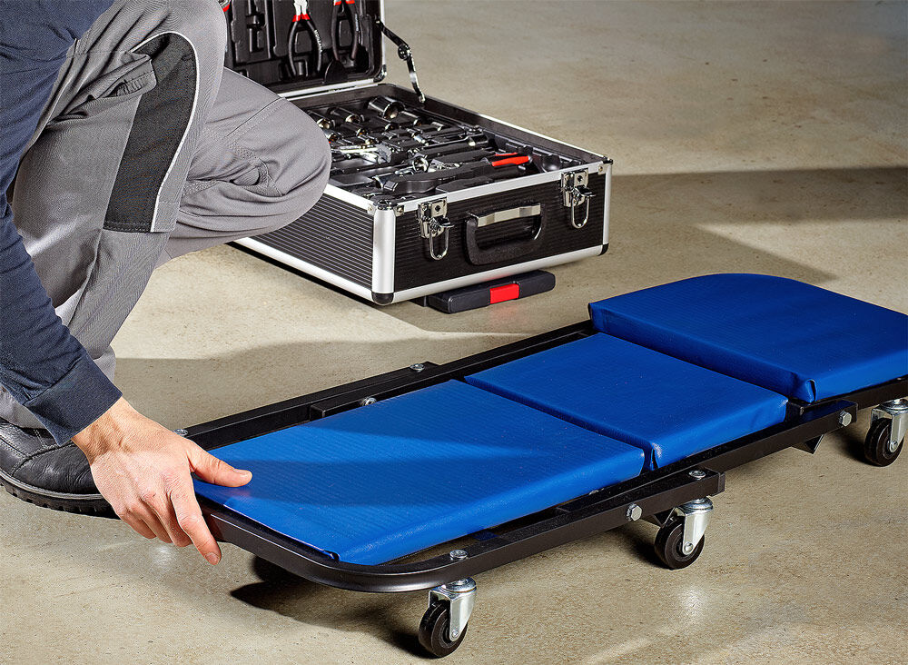 Kfz-Montageliege Rollbrett Blau 92x44x12cm umbaubar