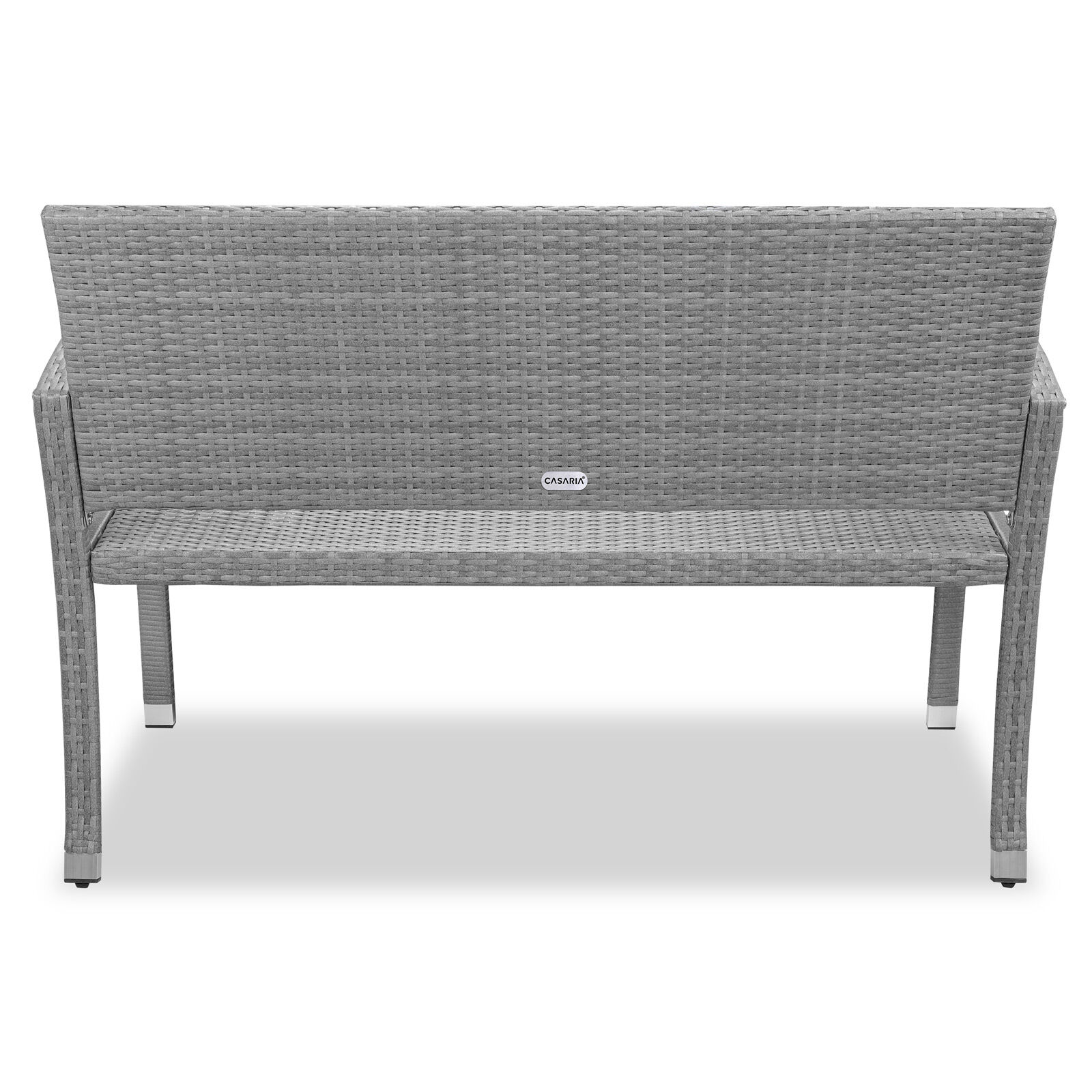 Polyrattan Gartenbank Grau 122x58x87cm