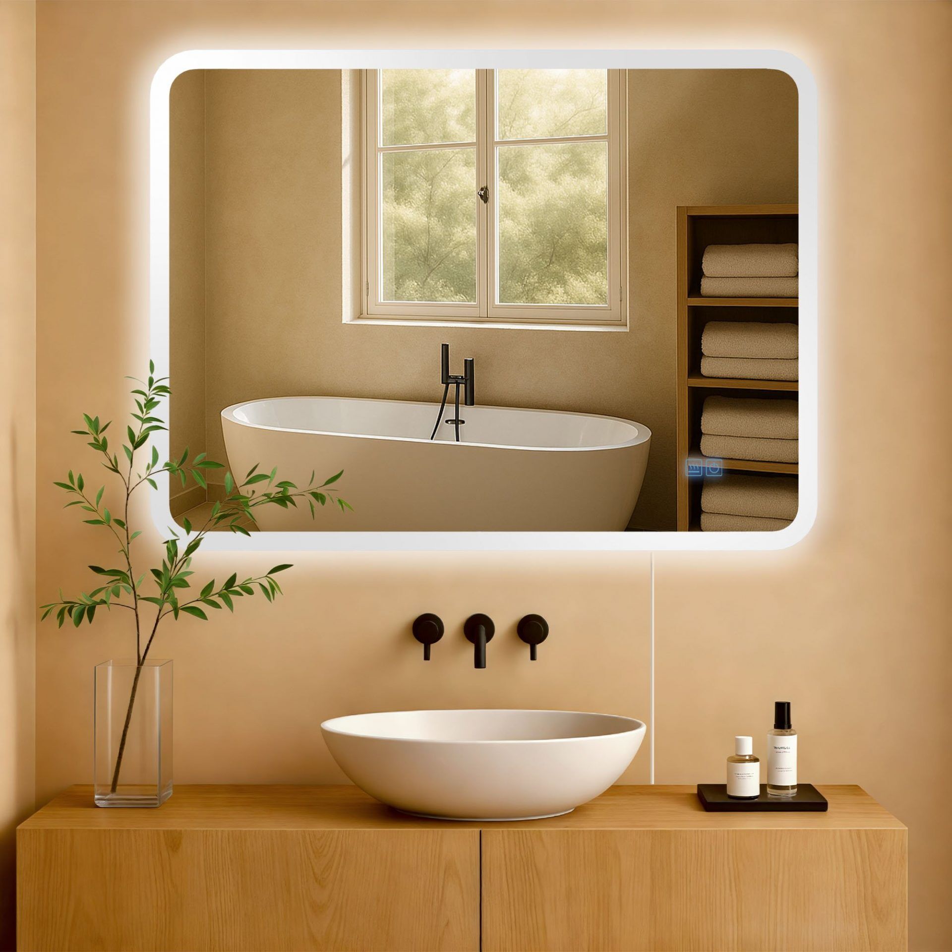 Badspiegel Jericho 60x80 ohne Bluetooth, klarglas