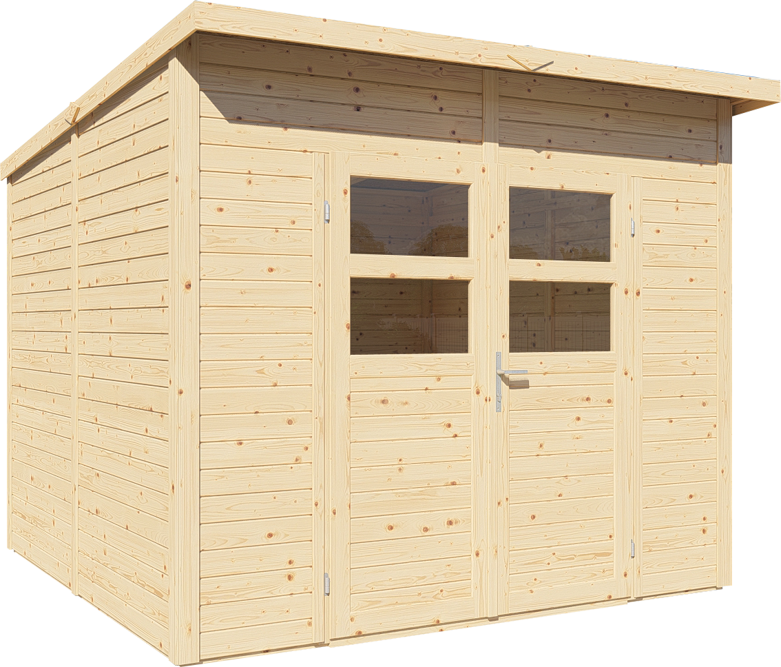 Gartenhaus Felix 3 naturbelassen 244 x 239 cm
