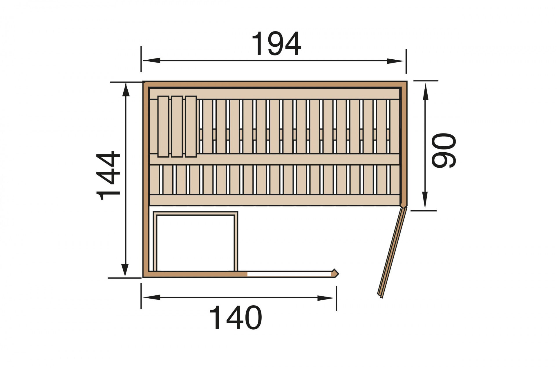 weka Elementsauna VARBERG 1F, ohne Ofen, ohne Beleuchtung