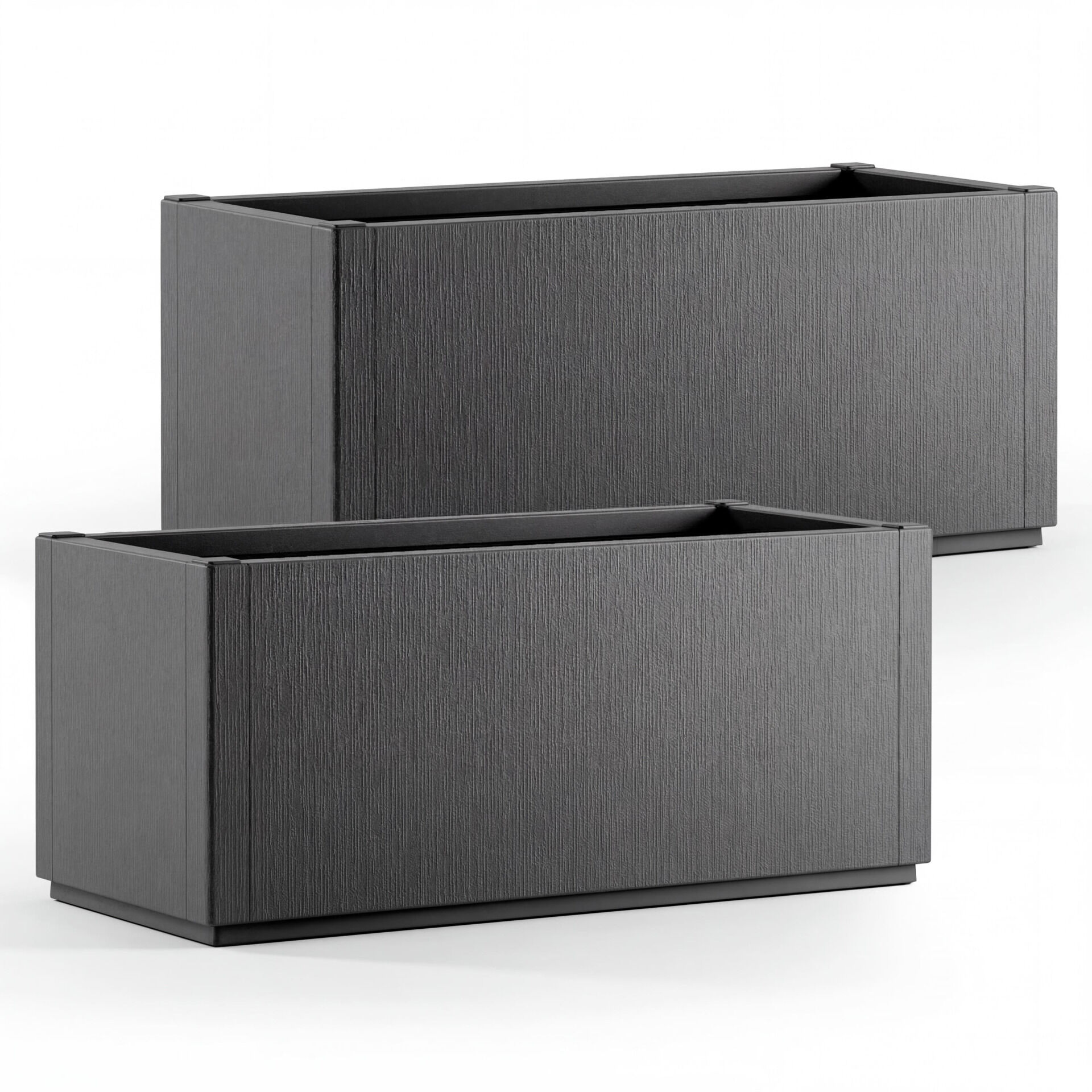 Blumentopf Ethica 2er-Set Anthrazit Kunststoff 80x36x36cm