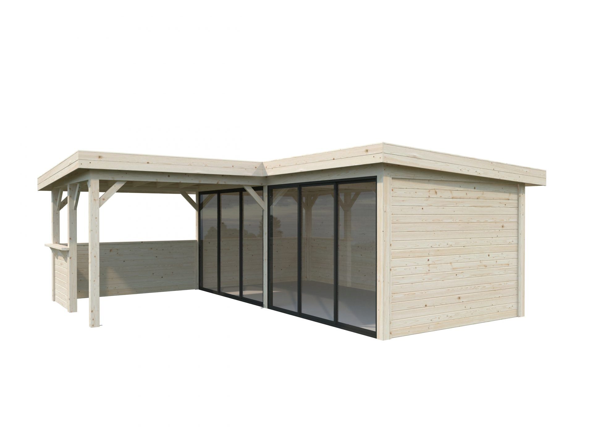 Palmako modernes Gartenhaus Lenna 24,9 m2 Set 422 Slide