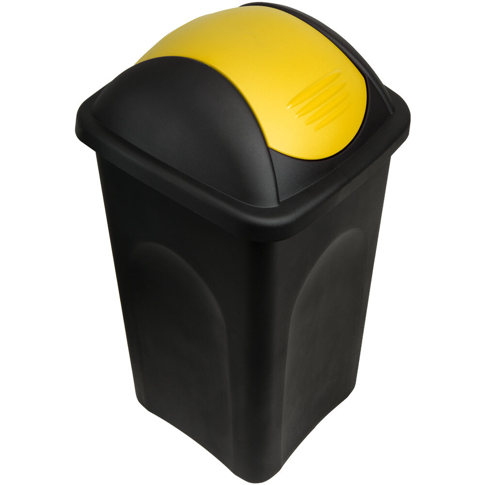 Mülleimer Schwarz/Gelb Kunststoff 60L