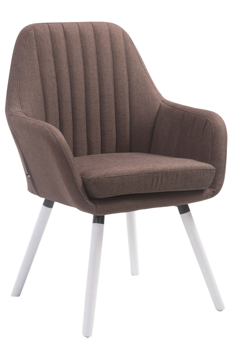 Stuhl Florian Stoff Weiß, braun