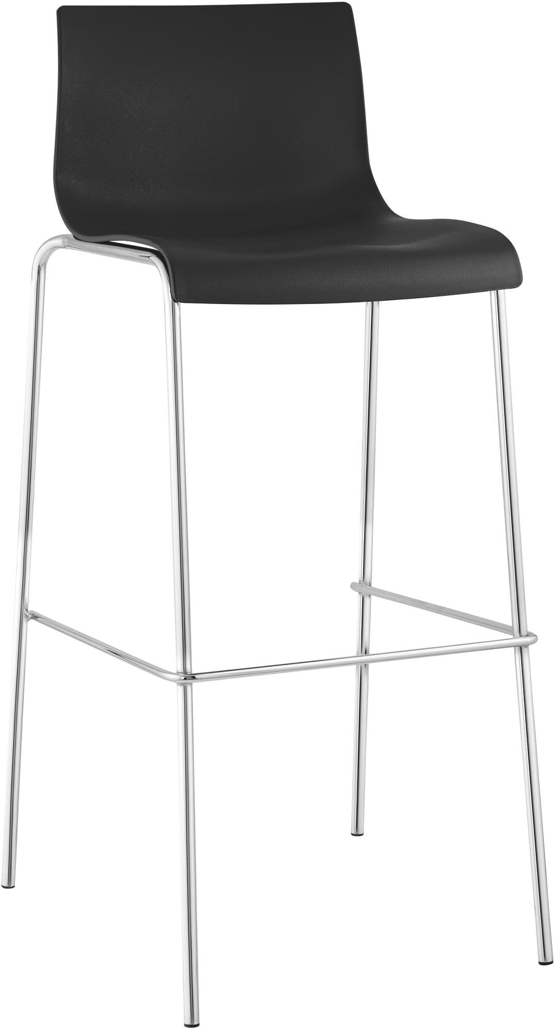 Barhocker Hoover Chrom 4-Fuß Gestell, schwarz