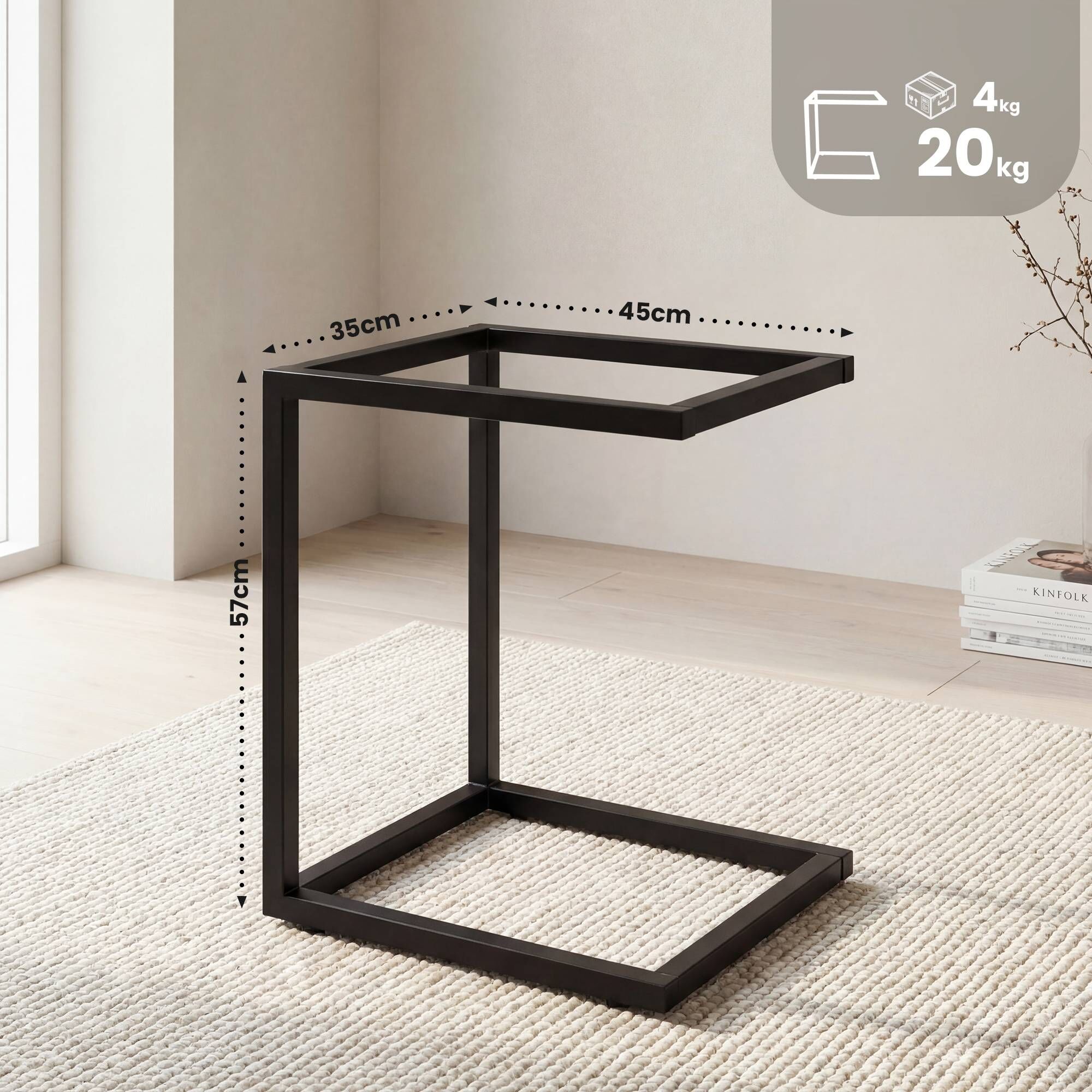 Tischgestell Metall 35x45x57,50 cm, schwarz