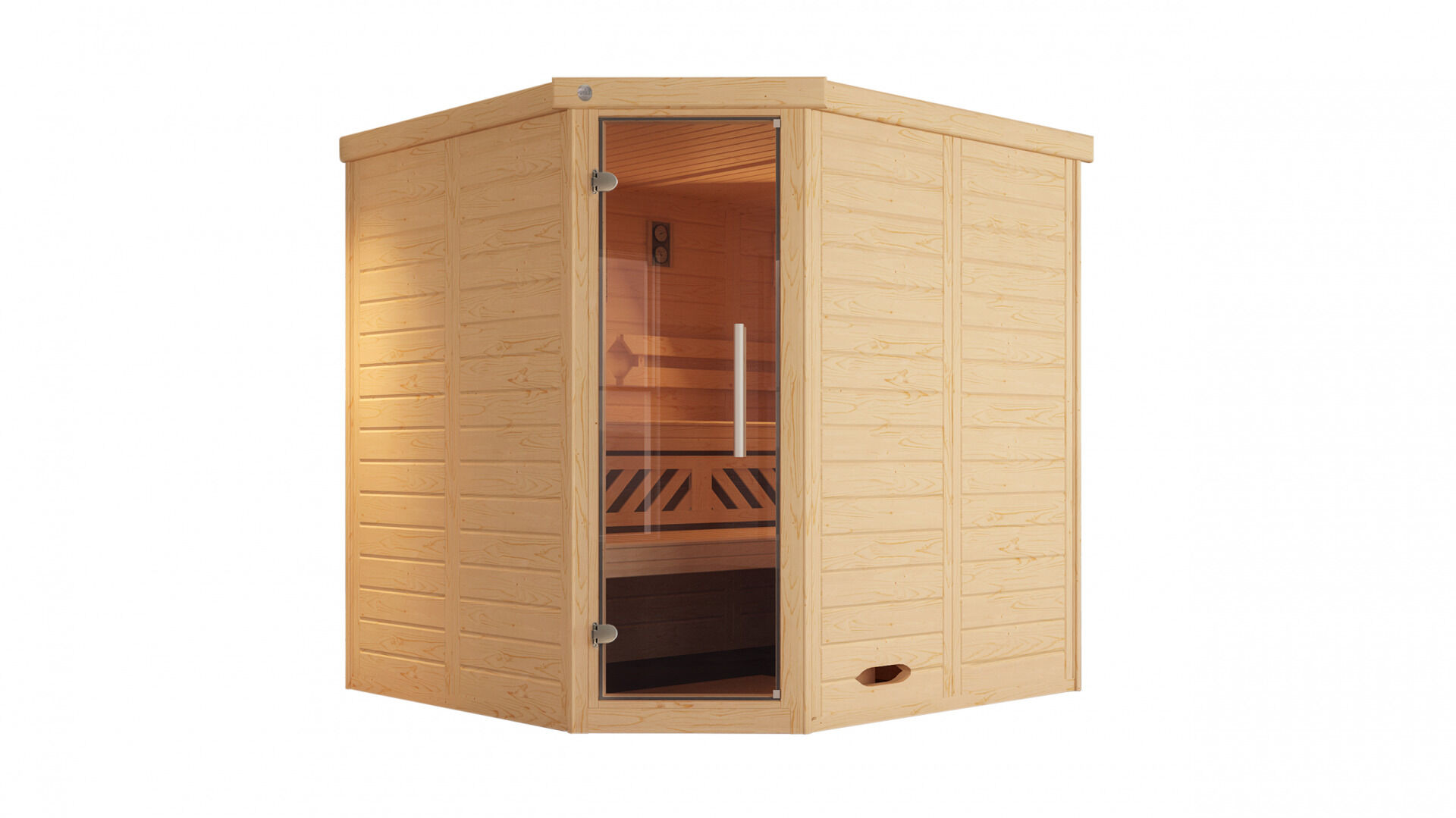 weka Design-Sauna KEMI Eck 2, ohne Ofen, ohne Beleuchtung